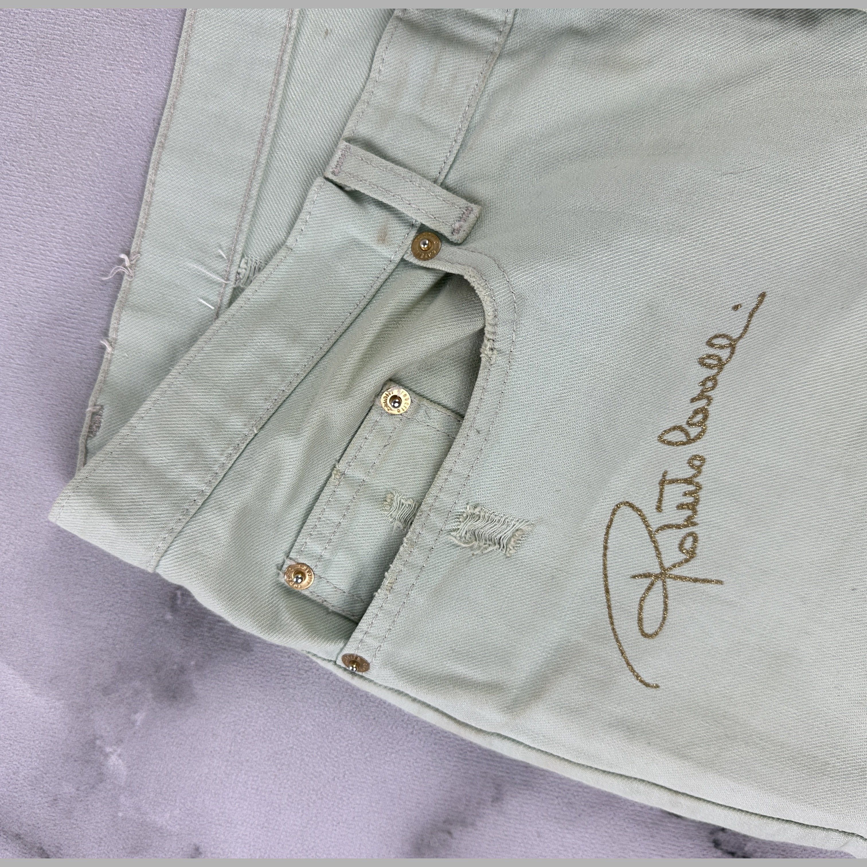 Roberto Cavalli Pantaloni Roberto Cavalli Logo Scritta – Taglia L Size 33" - 2 Thumbnail