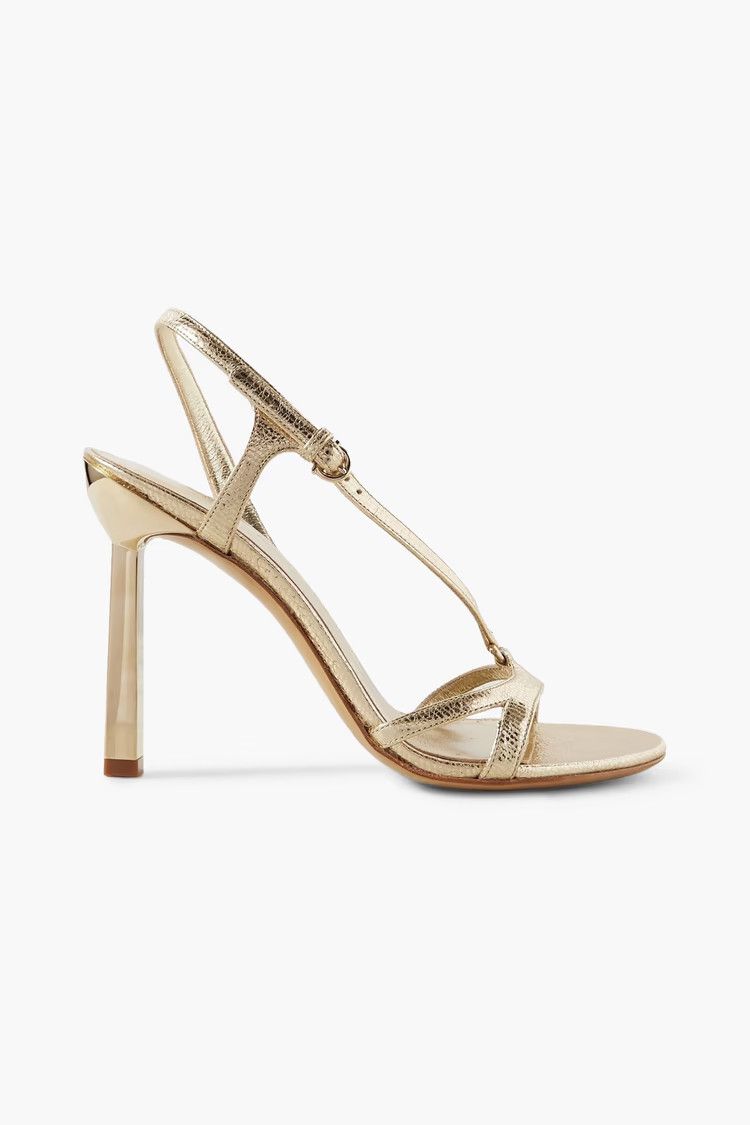 Salvatore Ferragamo o1y0426 Slingback Sandals in Platinum Size US 6 / IT 36 - 1 Thumbnail