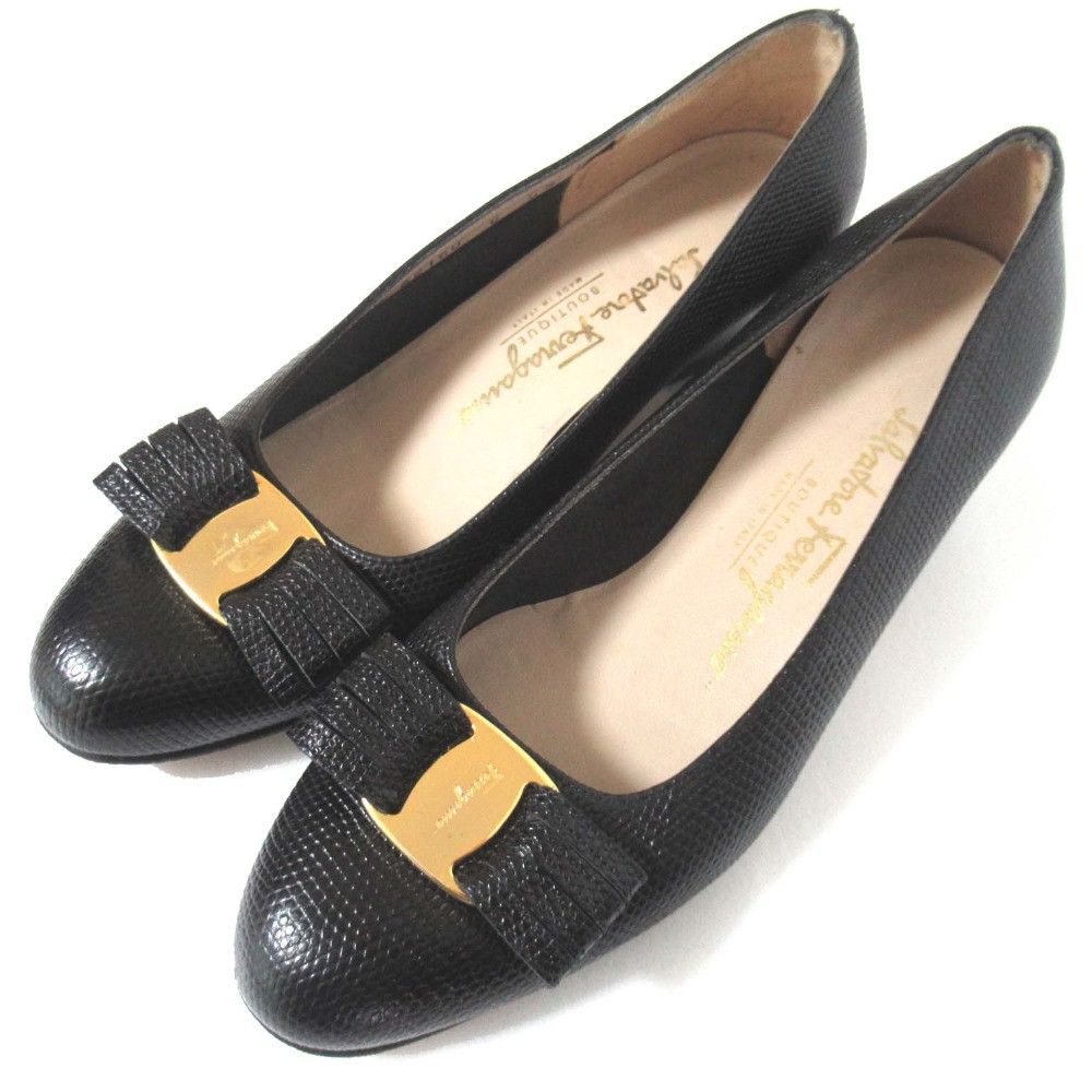 Salvatore Ferragamo Salvatore Ferragamo Salvatore Ferragamo Vara Lizard Pumps Leather Shoes DUTY FREE for USA Size ONE SIZE - 1 Thumbnail