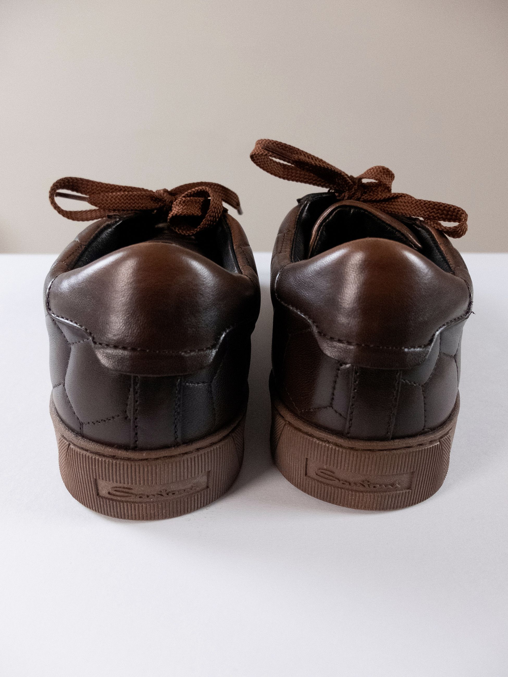 Santoni SANTONI brown quilted low top leather sneakers 10 43 Size US 10 / EU 43 - 7 Thumbnail