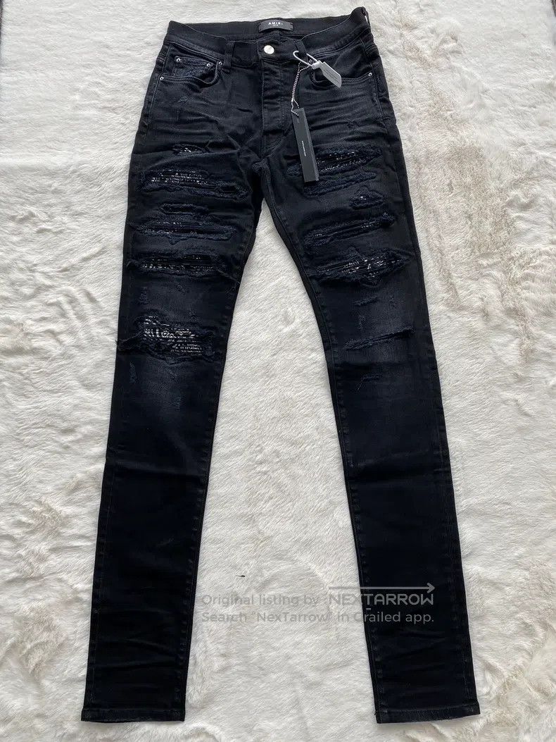 Amiri Amiri Size 30 Washed black cashew flower patchwork Trash je Size US 30 / EU 46 - 1 Thumbnail