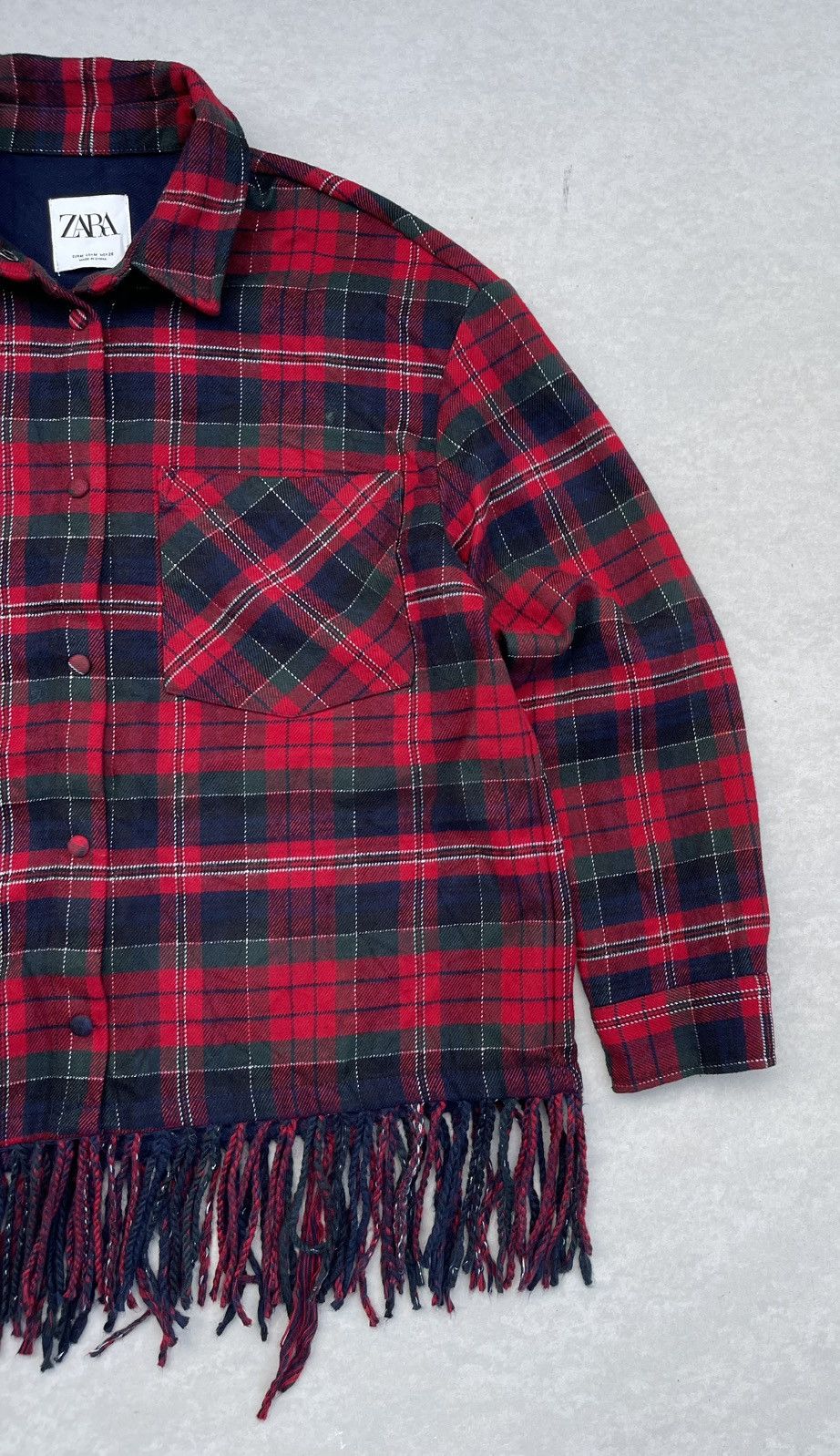 Zara Zara Never Been Worn Plaid Fringe Jacket Size M / US 6-8 / IT 42-44 - 8 Thumbnail