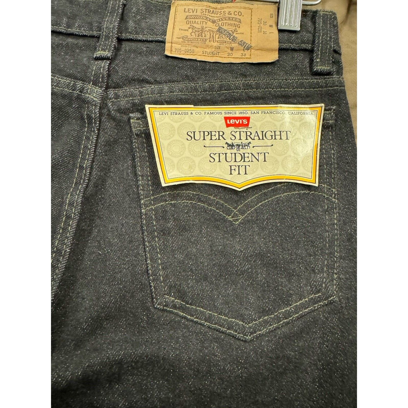 Deadstock True Vintage Levi Straight Black 705 Men W30 X L34
