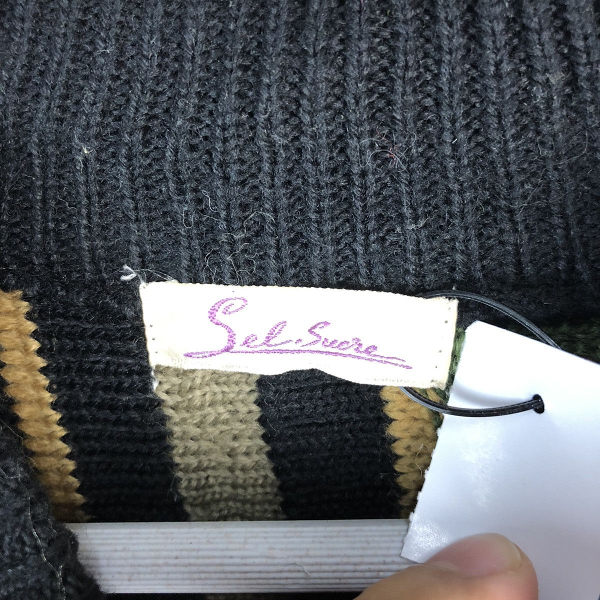 Homespun Knitwear Sel Suche japan Brown stripe like coogi Knitwear #A2505 Size US S / EU 44-46 / 1 - 10 Thumbnail
