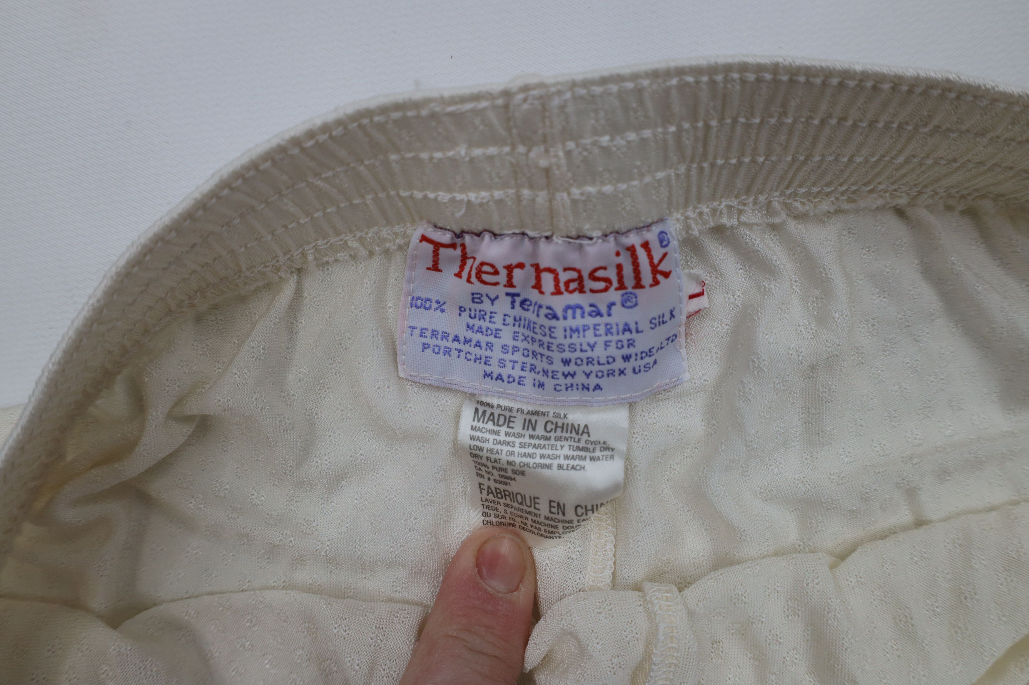 Vintage Vintage 90s Terramar Thermasilk Silk Knit Pants Cream Size 24" / US 00 / IT 34 - 8 Thumbnail
