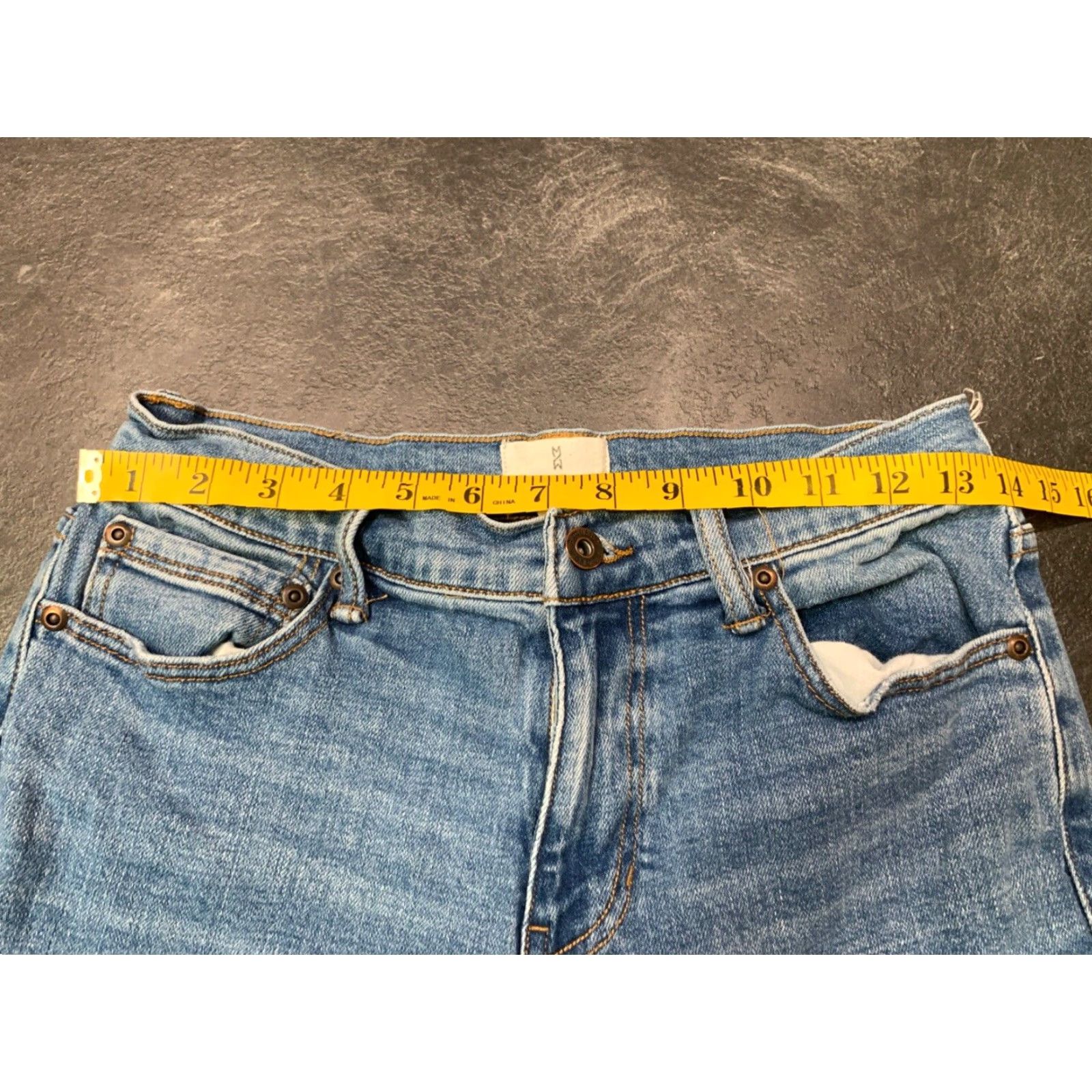 Vintage VINTAGE Mutual Weave Men's Slim Tapered Denim Jeans 29x36 Blue Cotton Elastane Stretch Size US 35 - 3 Thumbnail