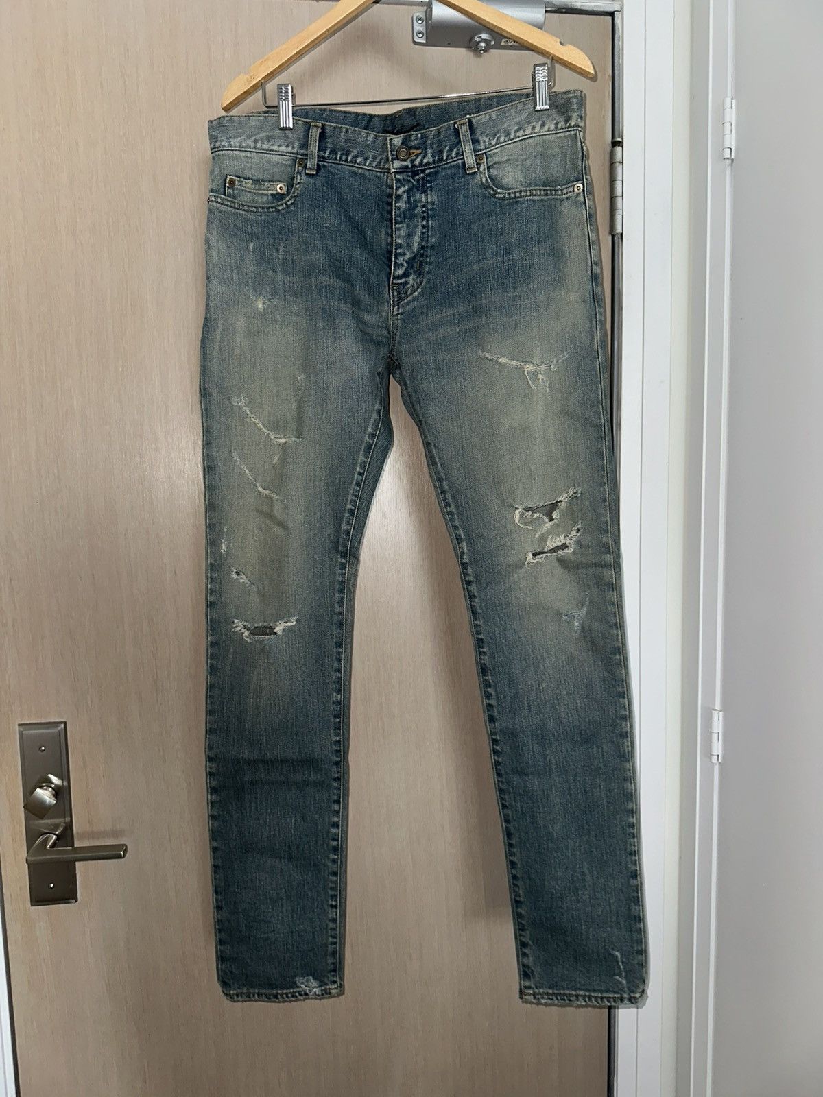 Hedi Slimane × Saint Laurent Paris Heidi SLP D02 Crash Denim 33