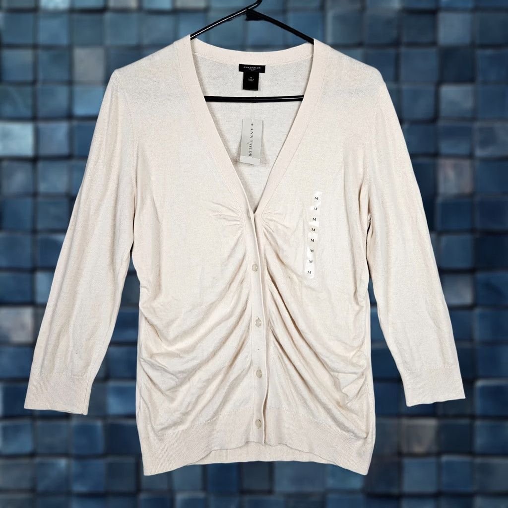 Ann Taylor ANN TAYLOR Women's V-Neck Cardigan Size M NEW Size M / US 6-8 / IT 42-44 - 1 Thumbnail