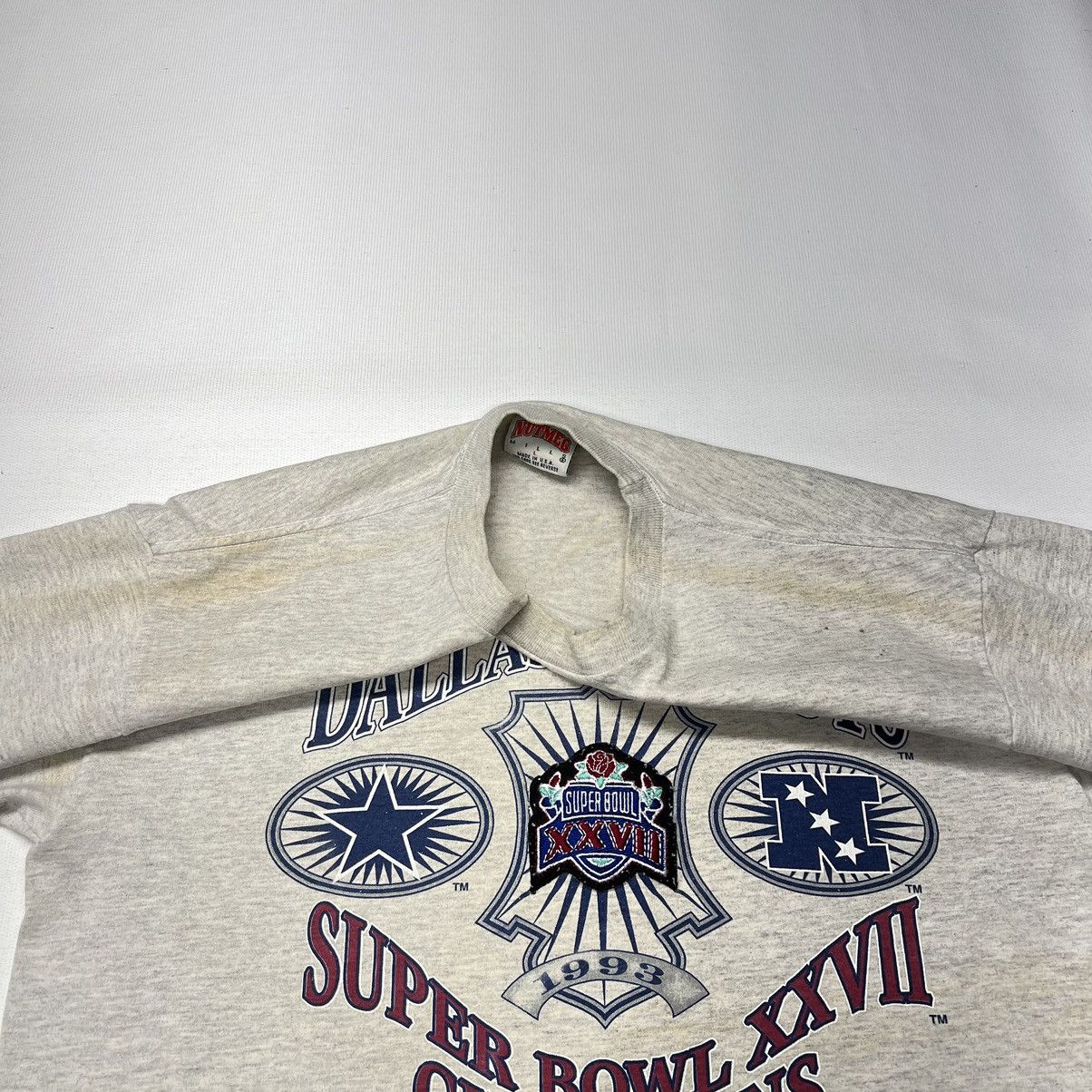 Nutmeg × Vintage VTG Dallas Cowboys Tee Shirt Grey Champion Rose Bowl 90s Size US L / EU 52-54 / 3 - 15 Thumbnail