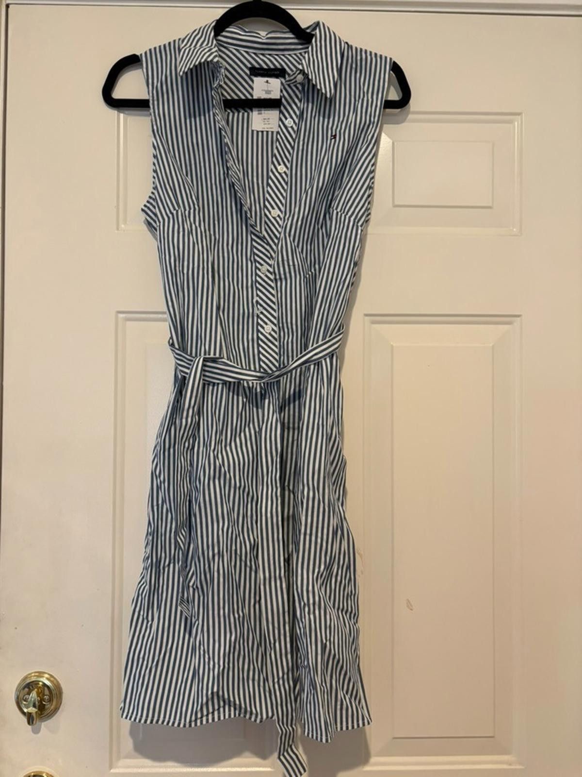 Tommy Hilfiger Womens sz 6 blue/white striped Tommy Hilfiger dress #622 Size M / US 6-8 / IT 42-44 - 1 Thumbnail