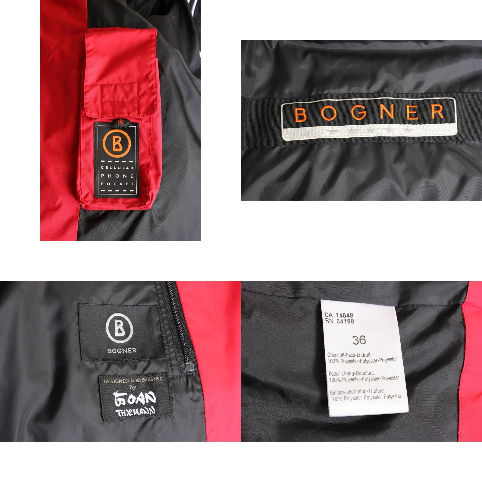 Bogner VINTAGE Bogner Ski Jacket Women 36 Hooded Padded Red MJ2837 Size XS / US 0-2 / IT 36-38 - 8 Thumbnail