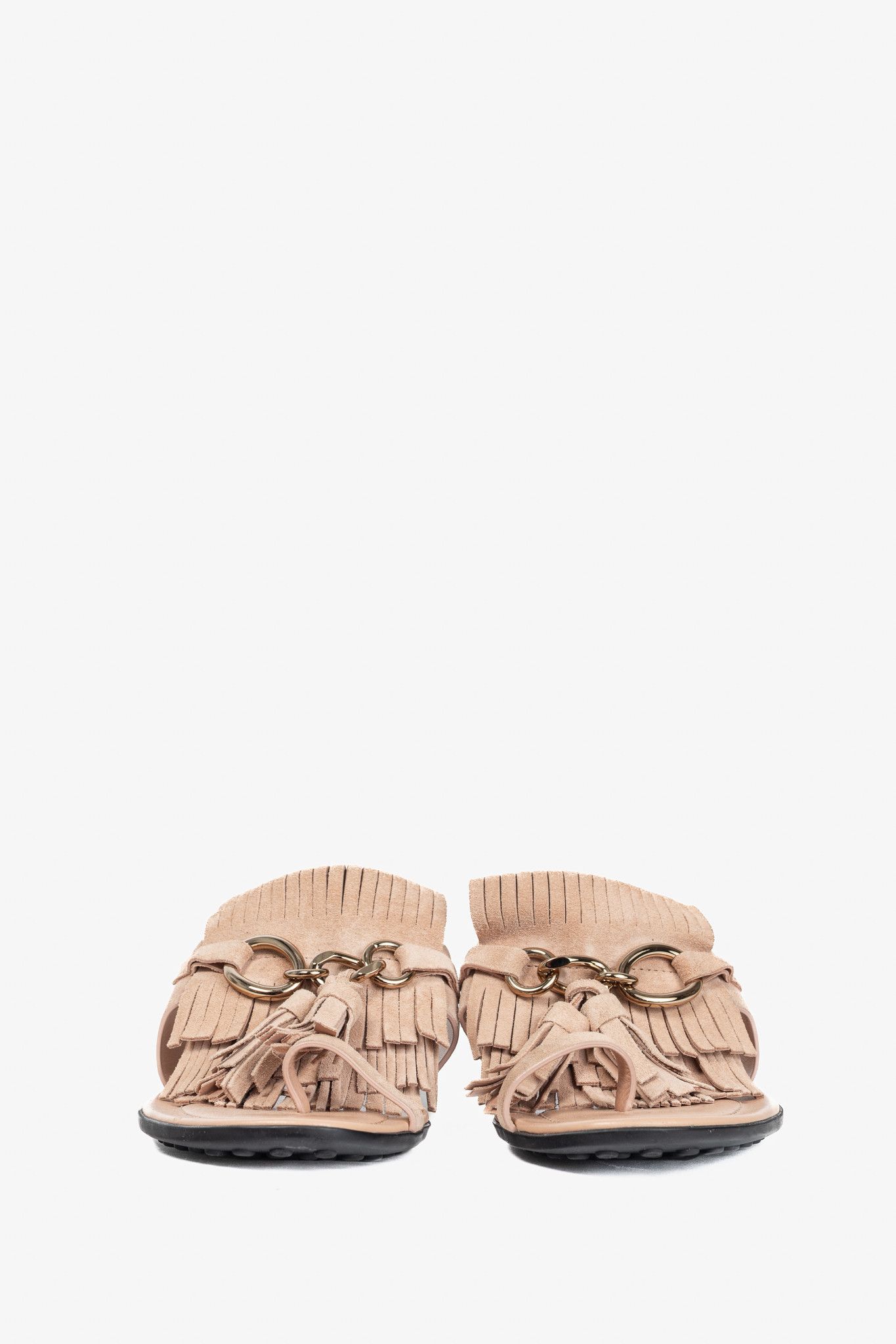 Tod's Tod's Sand Gomma Fringed Tassel Flat Thong Sandals Size US 7.5 / IT 37.5 - 3 Thumbnail
