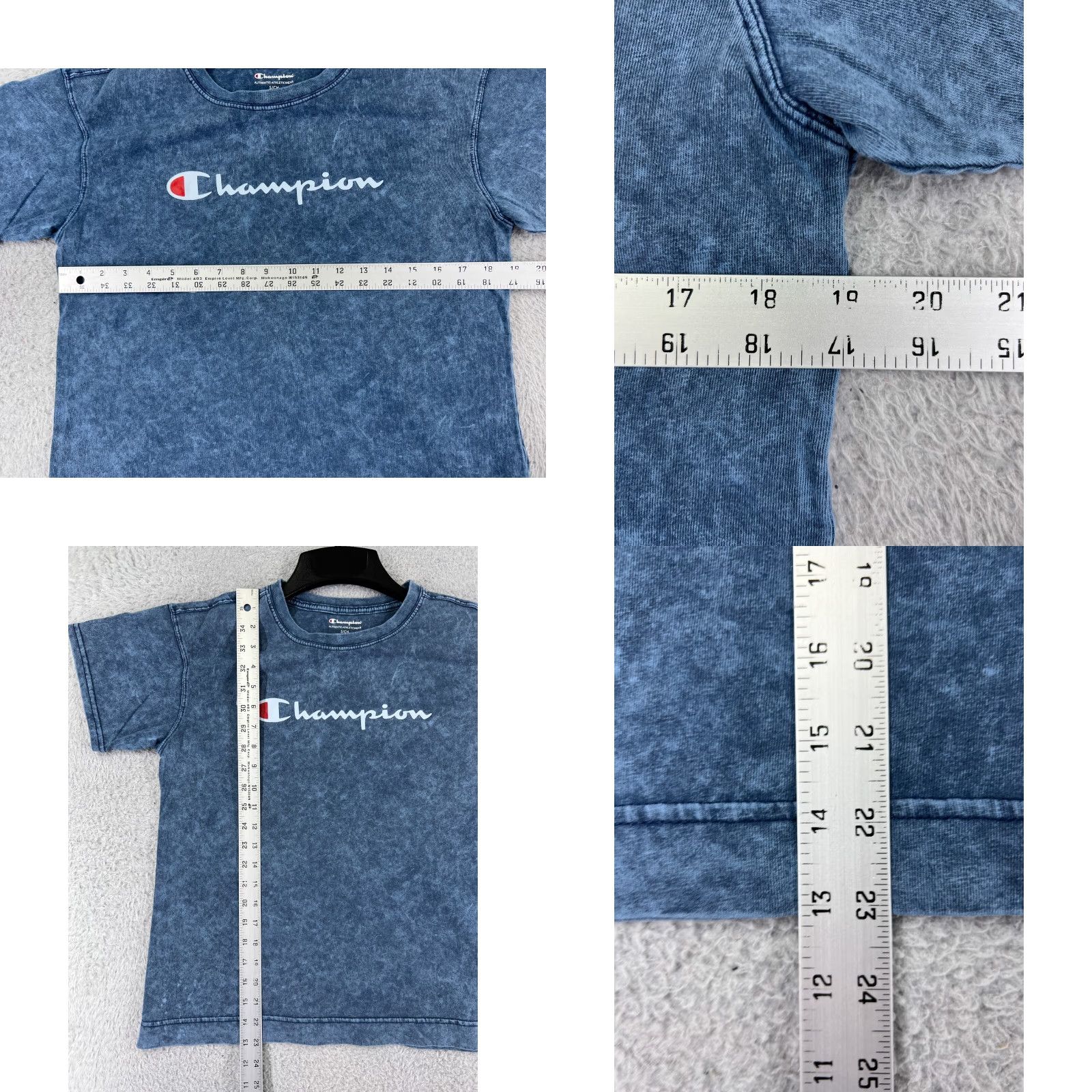 Champion Champion Shirt Mens Small Blue Denim Look Short Sleeve Crew Neck Cotton Size US S / EU 44-46 / 1 - 9 Thumbnail