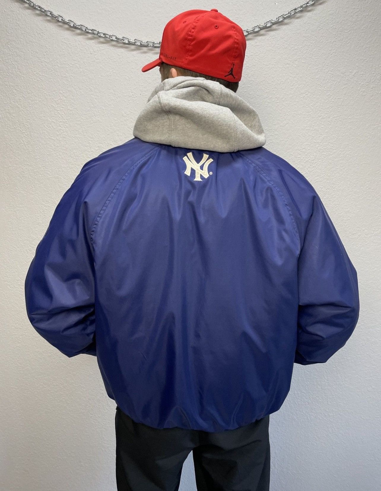 Adidas Vintage 00s Adidas New York Yankees Boxy Fit Bombers Jacket Size US M / EU 48-50 / 2 - 2 Thumbnail