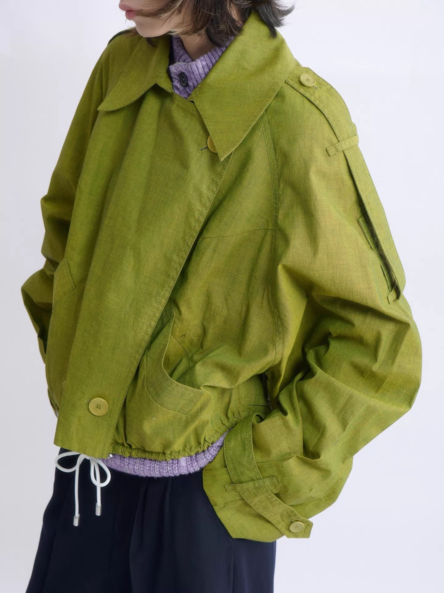 Christian Wijnants Christian Wijnants moss green boxy short jacket Size XS / US 0-2 / IT 36-38 - 1 Thumbnail