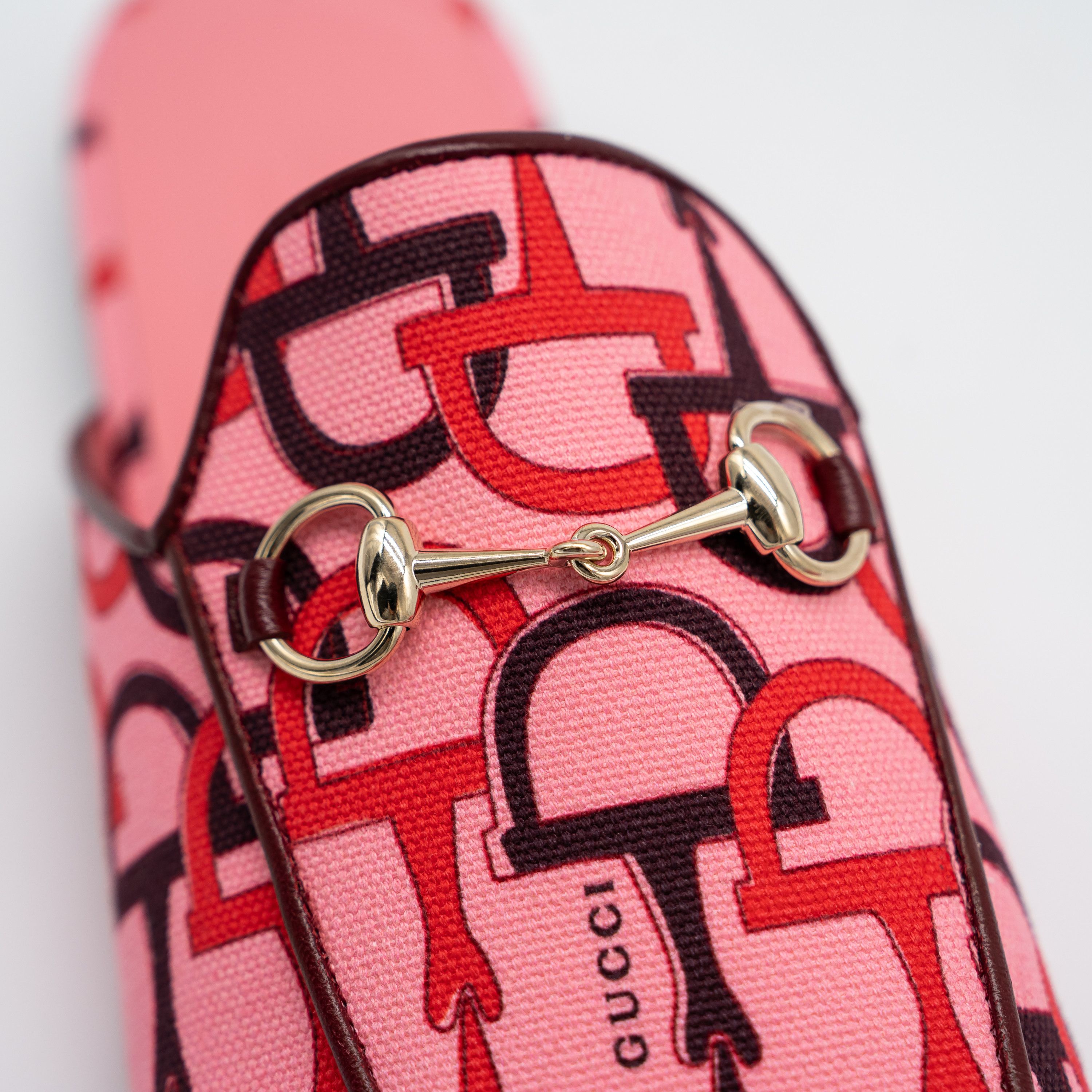 Gucci Gucci Princetown Horsebit Print Mules Slip On Pink Size US 9.5 / IT 39.5 - 8 Thumbnail