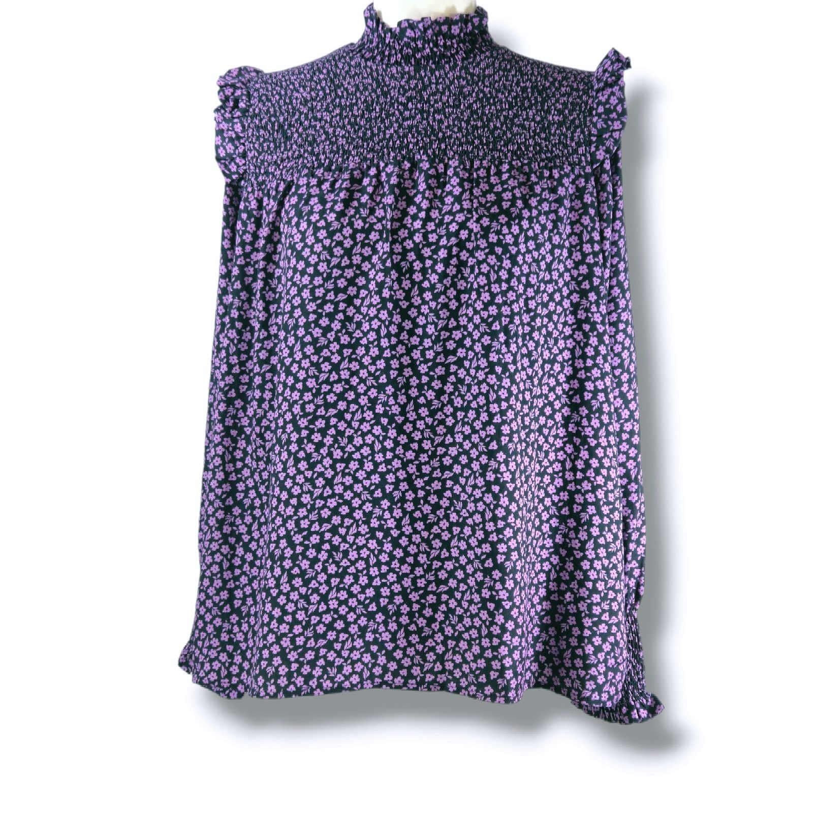 Barbour NWT Barbour Midhurst Mock Neck Blouse Sz. 8 Purple Black Size M / US 6-8 / IT 42-44 - 2 Thumbnail