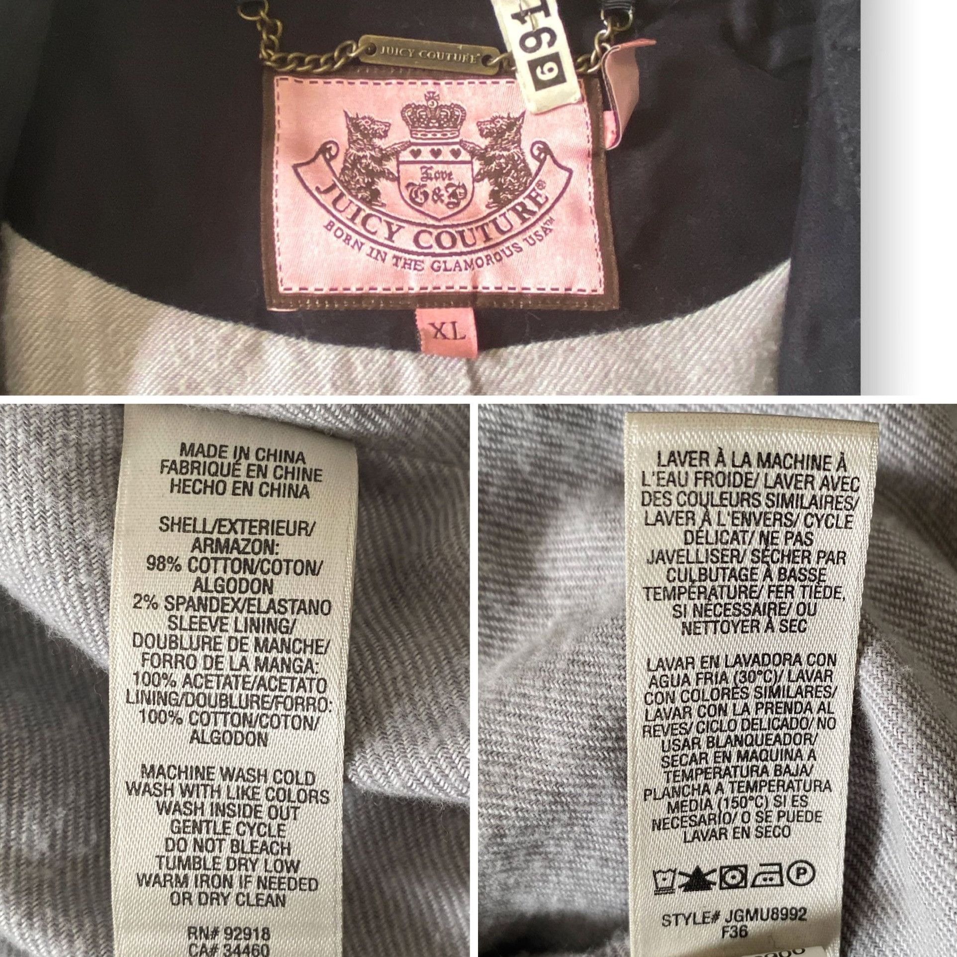 Juicy Couture Juicy Couture Ruffle Trench Coat XL Navy Belted Y2K Rare Size XL / US 12-14 / IT 48-50 - 5 Thumbnail