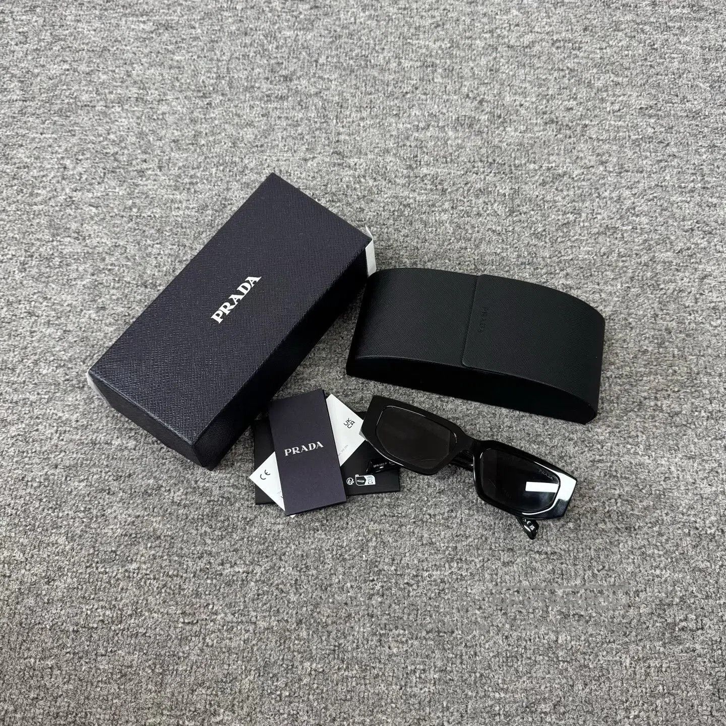 Prada Prada Black-framed triangular narrow-frame sunglasses| Size ONE SIZE - 1 Thumbnail