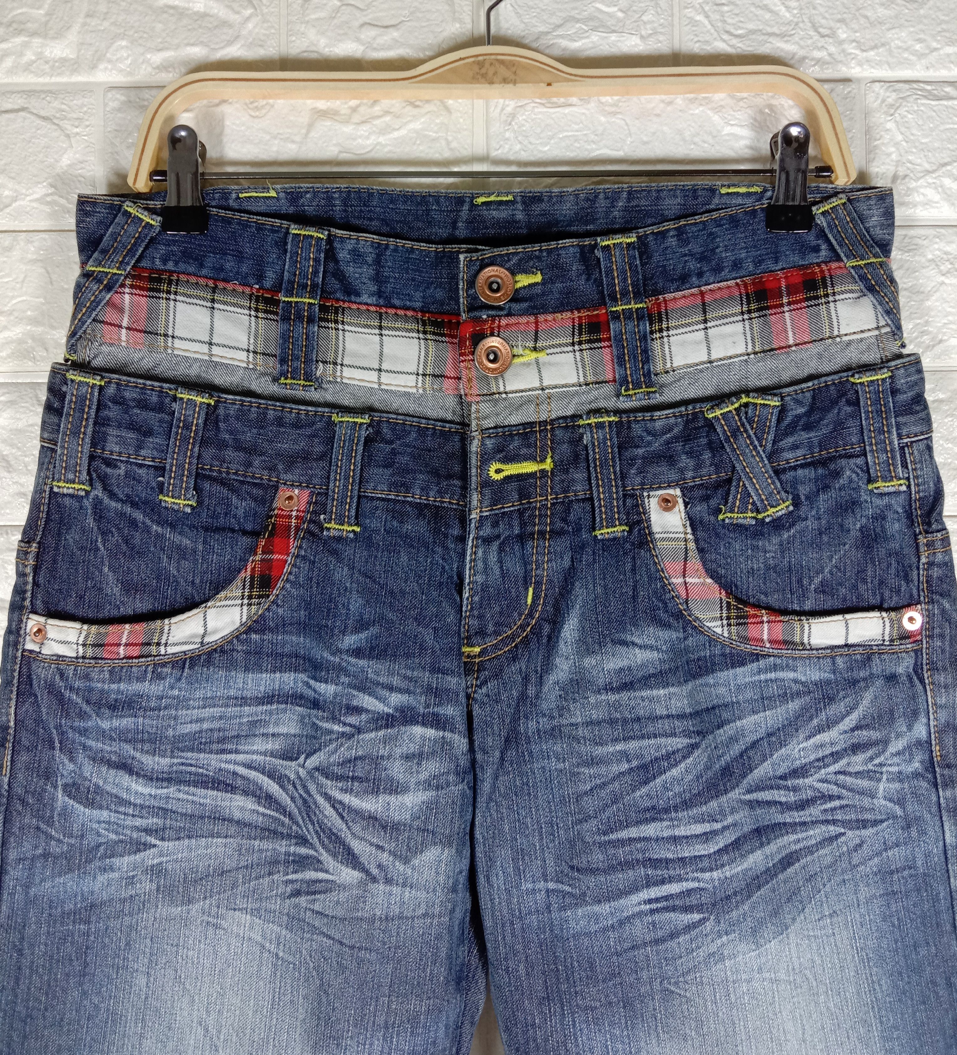 Japanese Brand Vintage Japanese Hybrid Double Waist Jeans Size US 32 / EU 48 - 6 Thumbnail