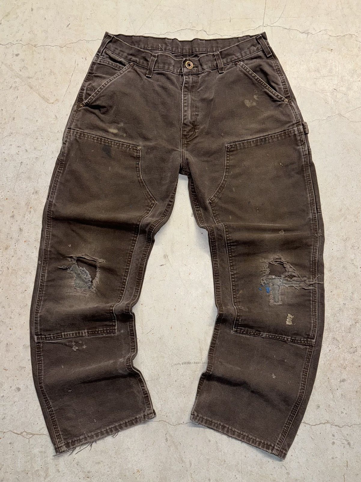 image of Carhartt Double Knee Baggy Jeans Brown, Men's (Size 32)