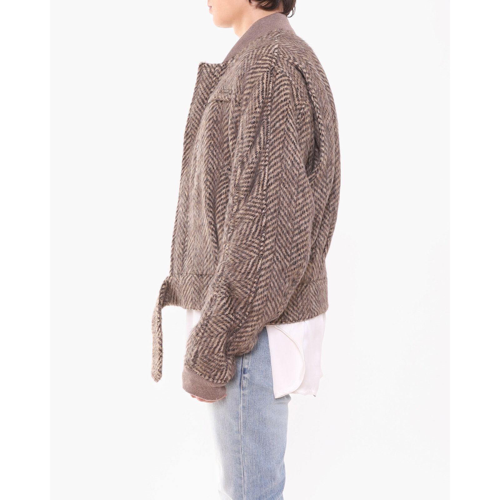 Haider Ackermann FW15 Oversized Biker Bomber in Chevron Alpaca Mohair Size US M / EU 48-50 / 2 - 9 Thumbnail
