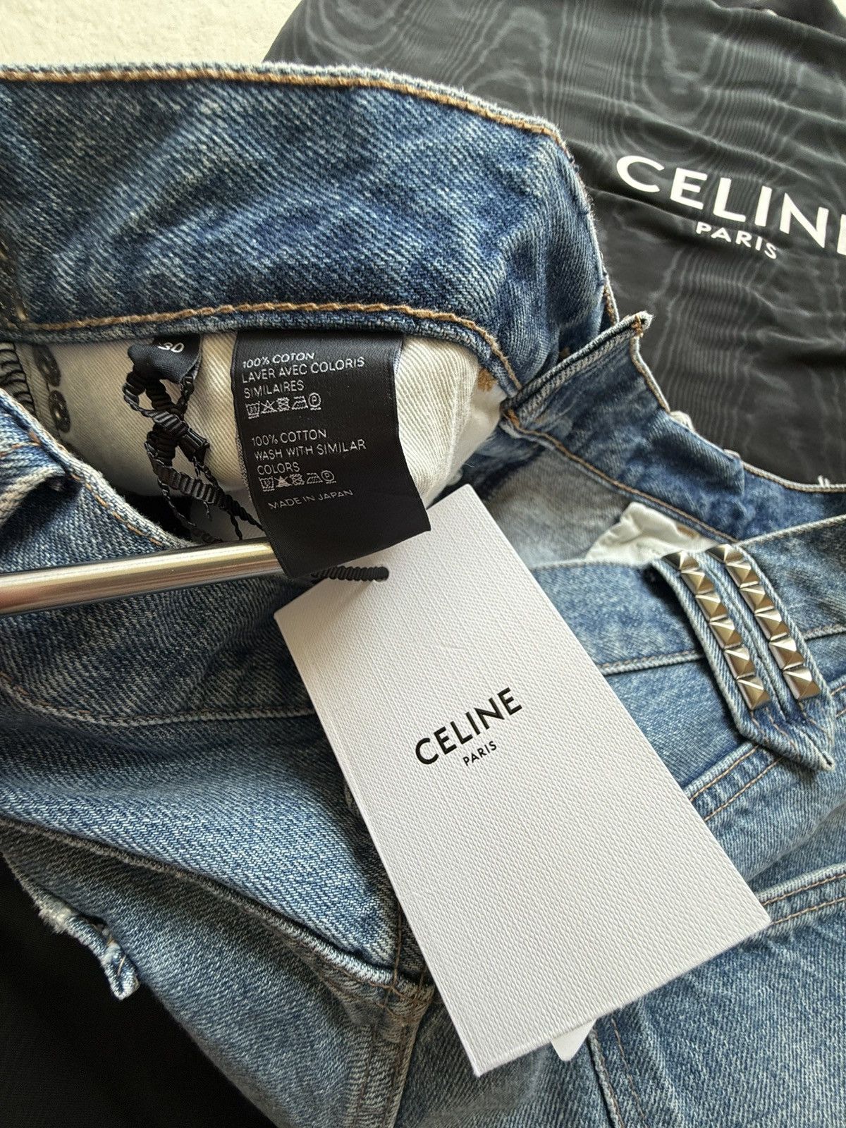 Celine SS24 Celine studded Zuma wash raw hem jean shorts Hedi 30 31 Size US 30 / EU 46 - 24 Thumbnail