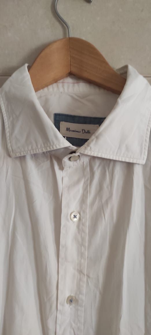 Massimo Dutti MASSIMO DUTTI Mens White Shirt Regular Fit Cotton Excellent Size US XXL / EU 58 / 5 - 8 Thumbnail