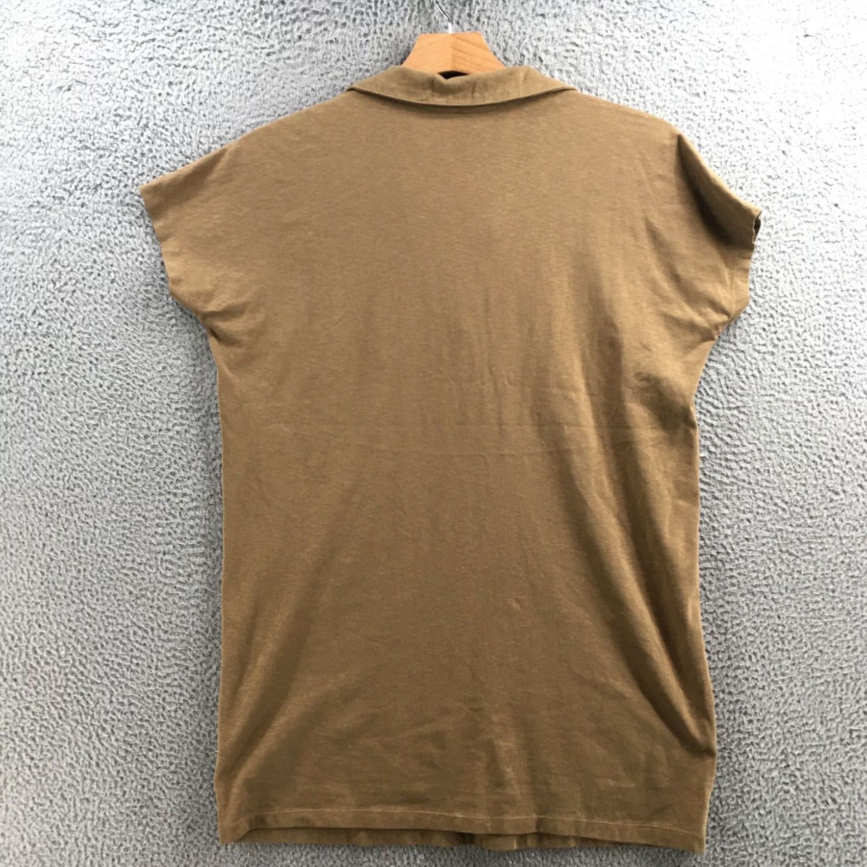 Banana Republic Banana Republic Polo Shirt Women L Brown Cotton Blend Sleeveless V-Neck Collared Casual Shirt Polo Size L / US 10 / IT 46 - 7 Thumbnail
