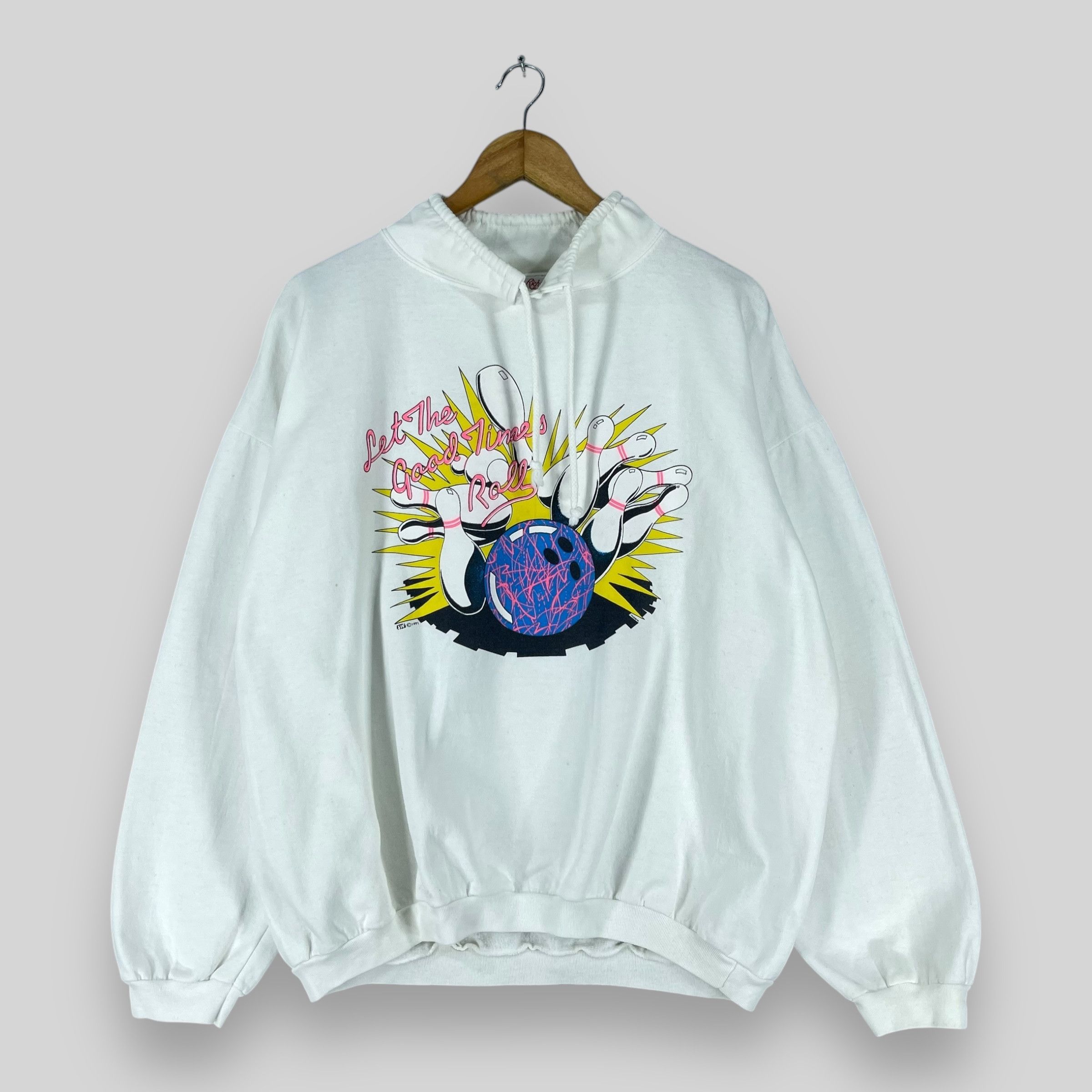 Vintage Vintage 90's Bowling Games Printed Pullover Sweater Size US XL / EU 56 / 4 - 1 Thumbnail