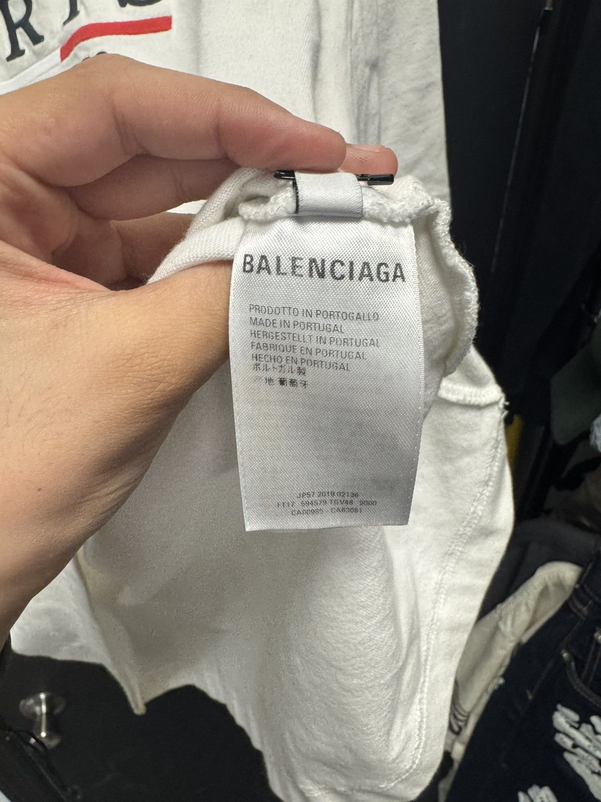 Balenciaga Balenciaga Paris Laurel Embroidered Logo Tee White Size US M / EU 48-50 / 2 - 6 Thumbnail