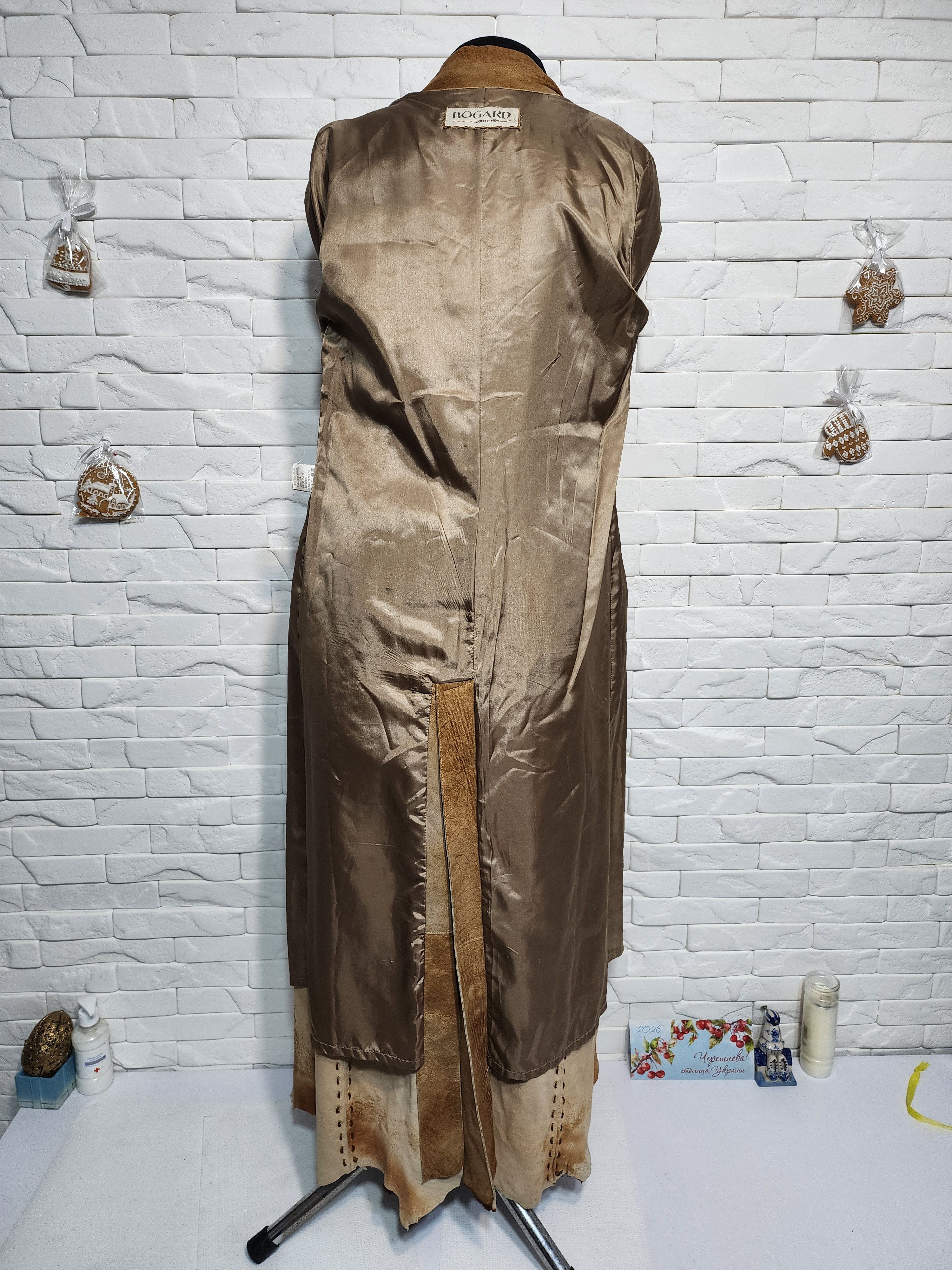 Other Brown Leather Jacket: Long Stylish Women's Coat Size M / US 6-8 / IT 42-44 - 7 Thumbnail