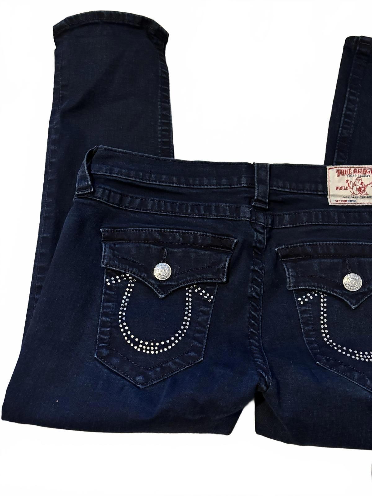 True Religion Vintage/Y2K True Religion Women's Jeans with Rhinestones Size 31" - 4 Thumbnail
