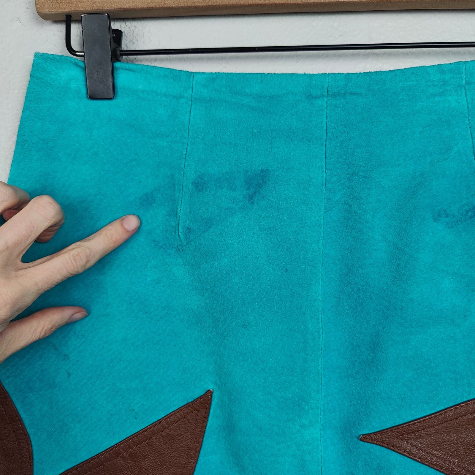 Other Vintage Metrostyle Suede Skirt Womens 4 Blue Brown Size 27" / US 4 / IT 40 - 4 Thumbnail