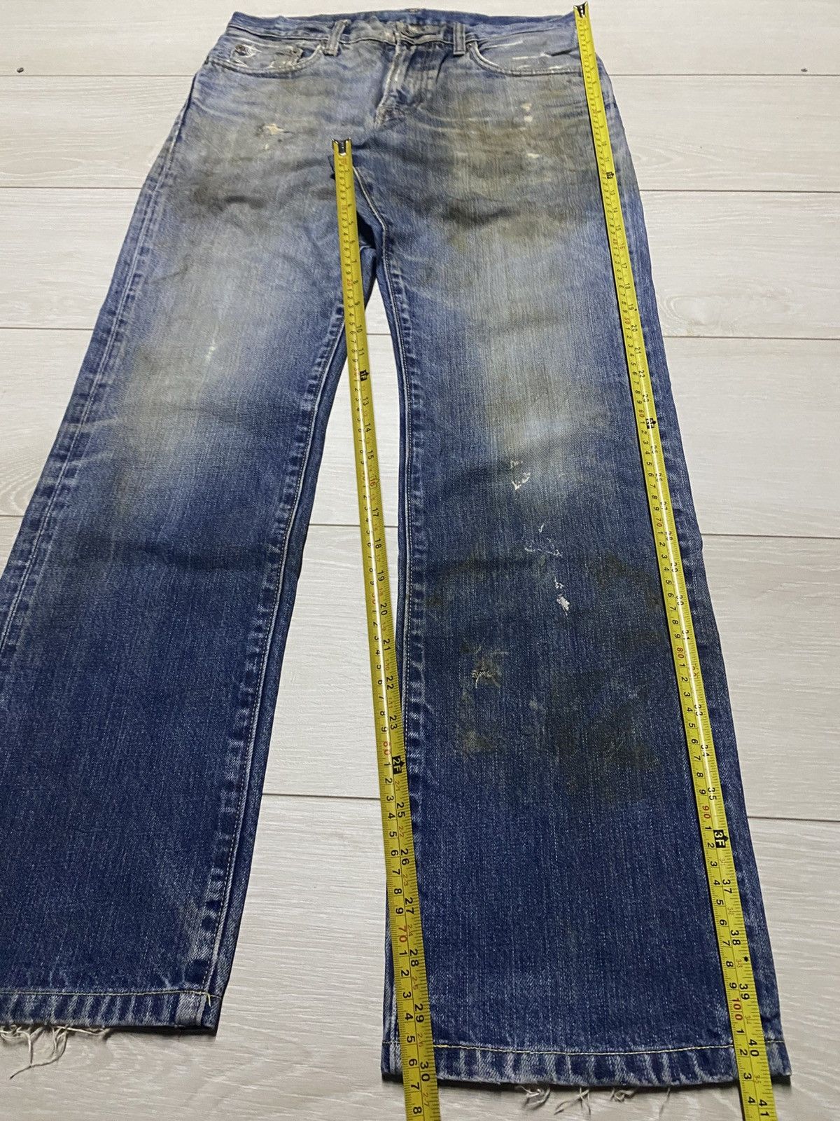 Uniqlo Vintage Japanese Brand Uniqlo Grunge Distressed Loose Jeans Size US 32 / EU 48 - 14 Thumbnail