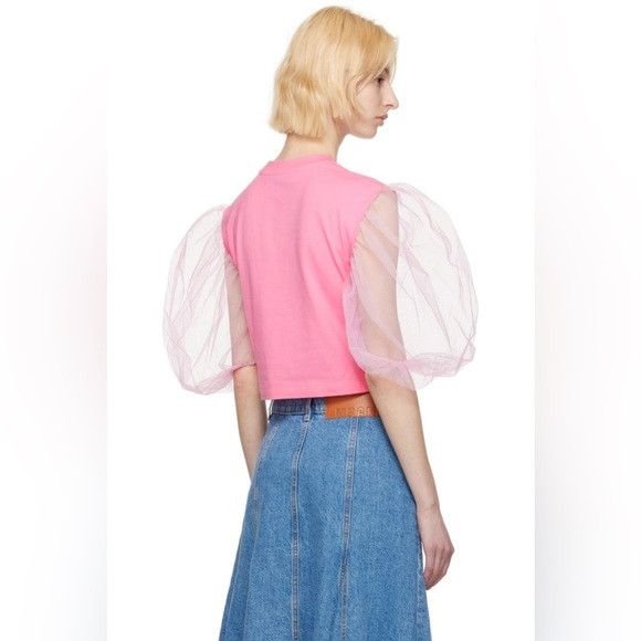 MSGM MSGM ITALY cotton Pink Balloon Sleeves T-Shirt SSENSE small Size S / US 4 / IT 40 - 3 Thumbnail
