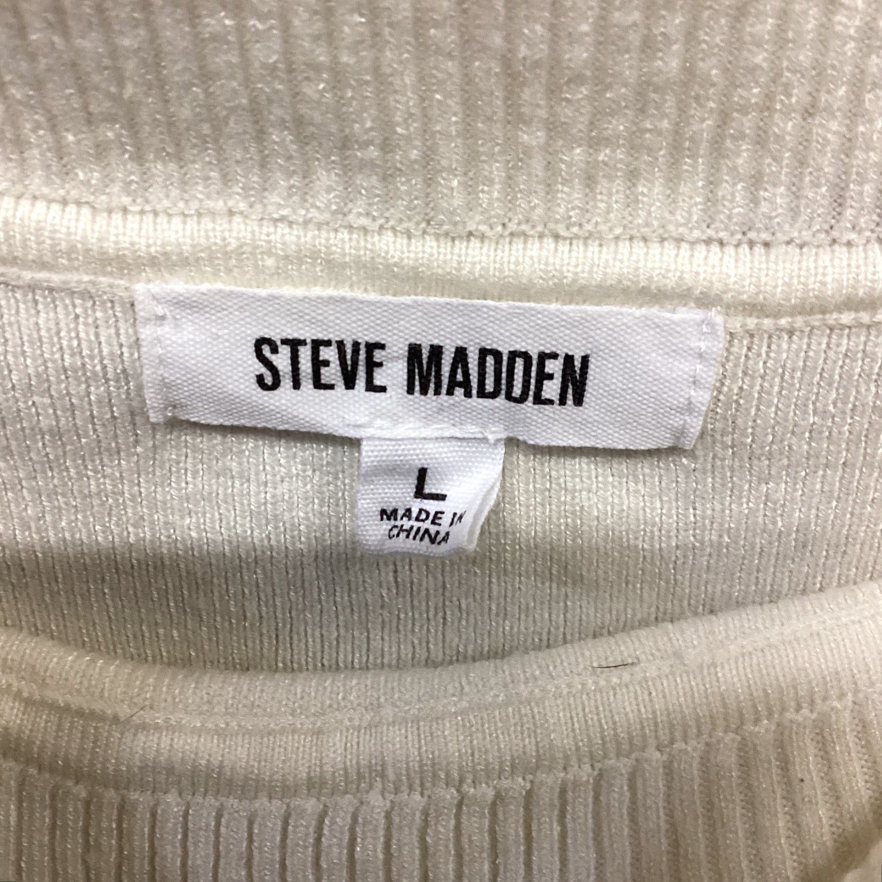 Steve Madden Steve Madden Womens Francesca Off The Shoulder Long Sleeve Sweater Dress L Ivory Size L / US 10 / IT 46 - 2 Thumbnail