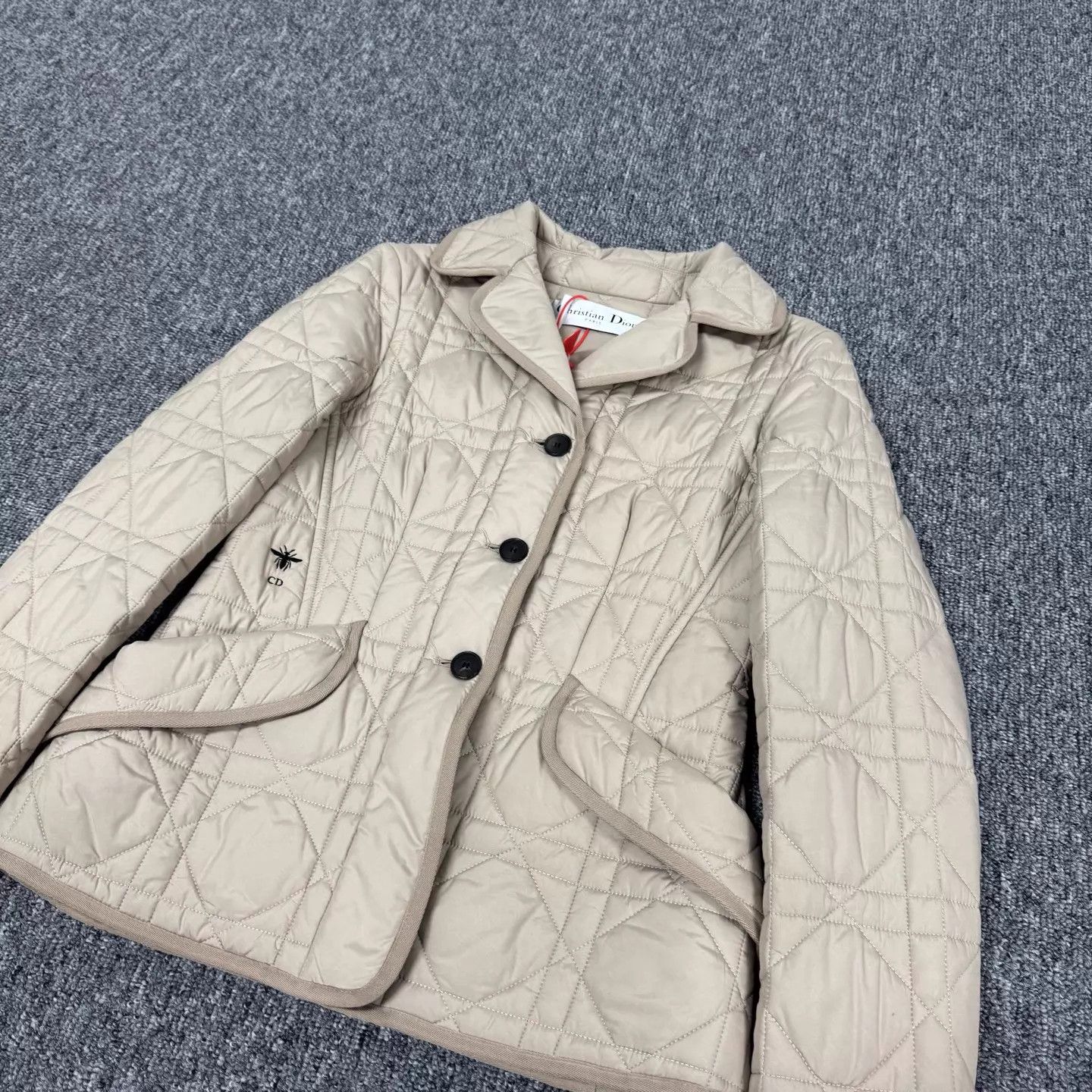 Dior Dior Beige Quilted Bee Embroidered Cotton Jacket Size XS / US 0-2 / IT 36-38 - 3 Thumbnail