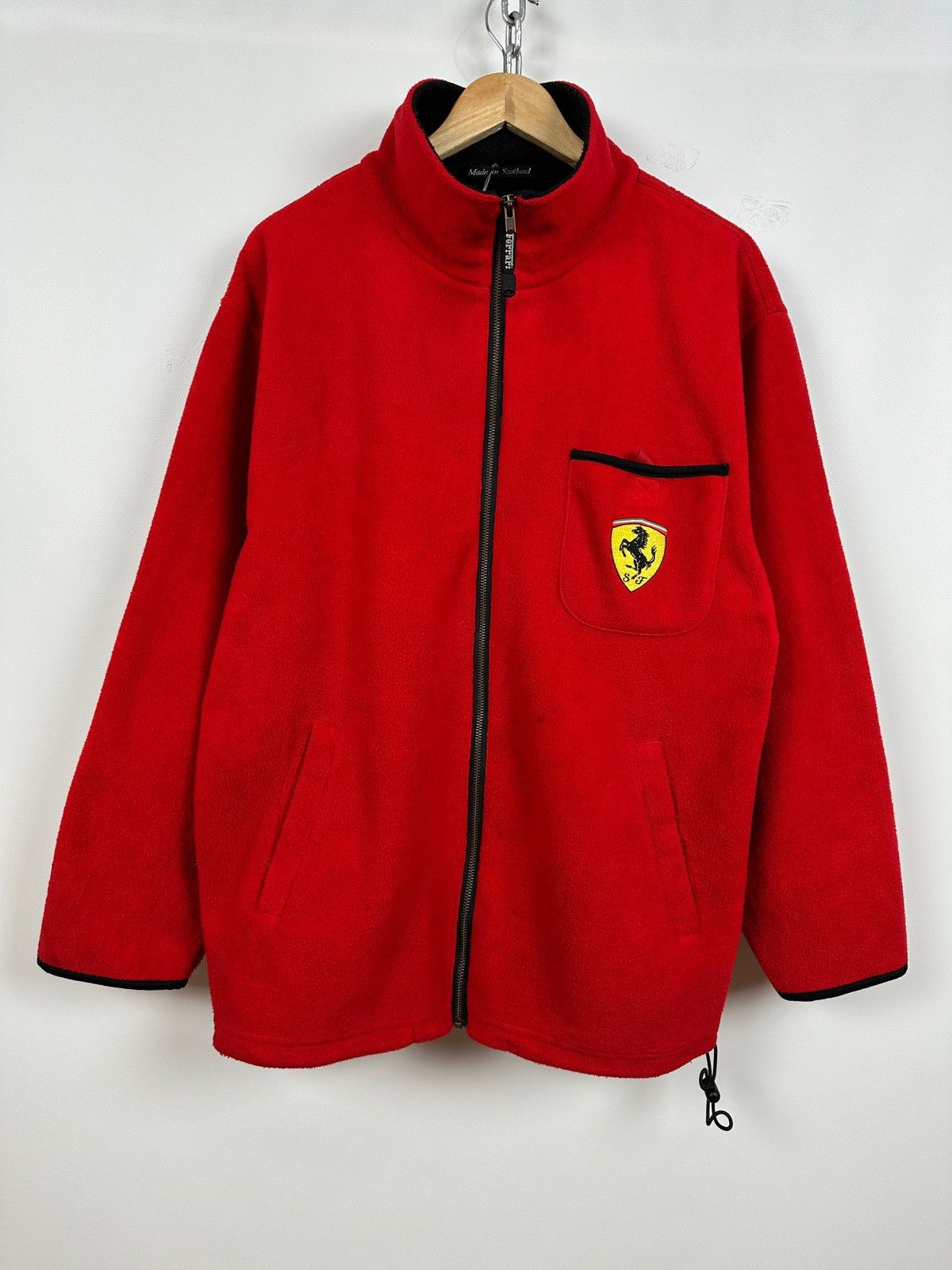 Ferrari 90s Vintage Ferrari Pocket Red Racing Zip Up Fleece Jacket Size US XL / EU 56 / 4 - 4 Thumbnail