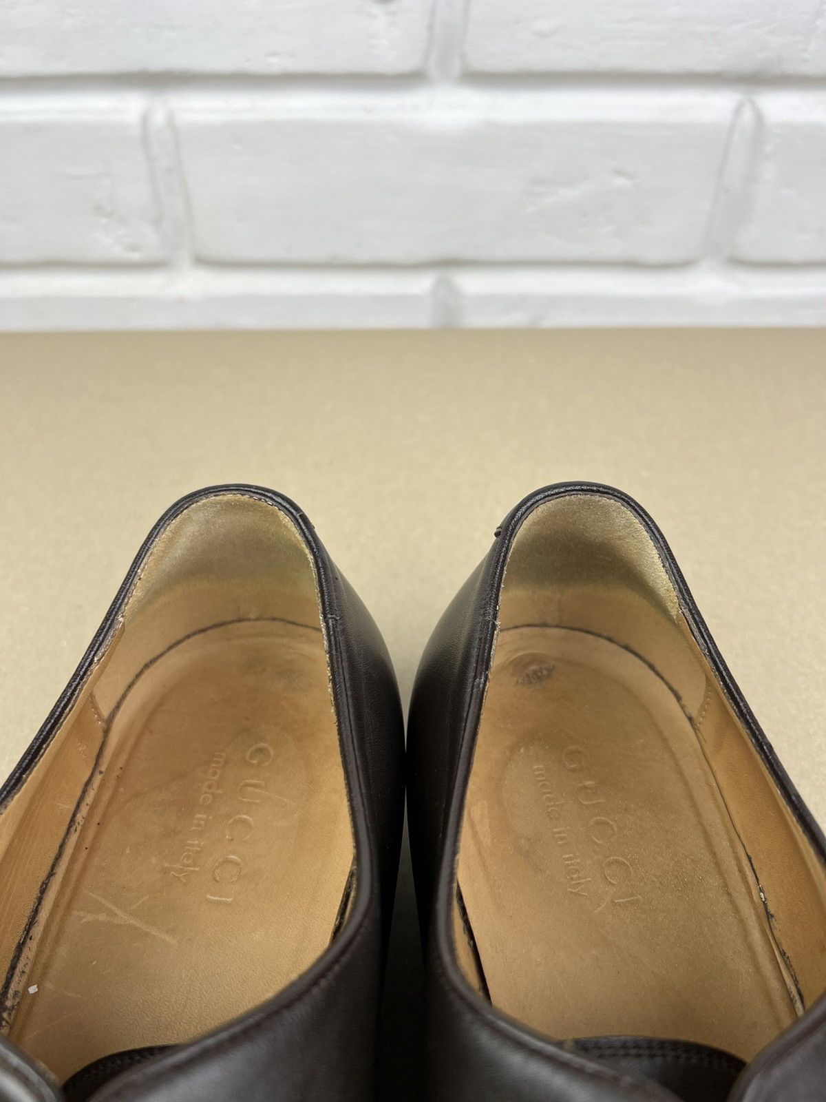 Gucci GUCCI Oxfords Leather Shoes Lace Up GG Metal Logo Brown Mens Size US 8.5 / EU 41-42 - 17 Thumbnail