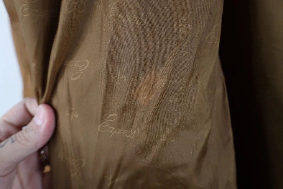 Express Vintage 90s Express Full Length Leather Jacket Coat Brown Size L / US 10 / IT 46 - 10 Thumbnail