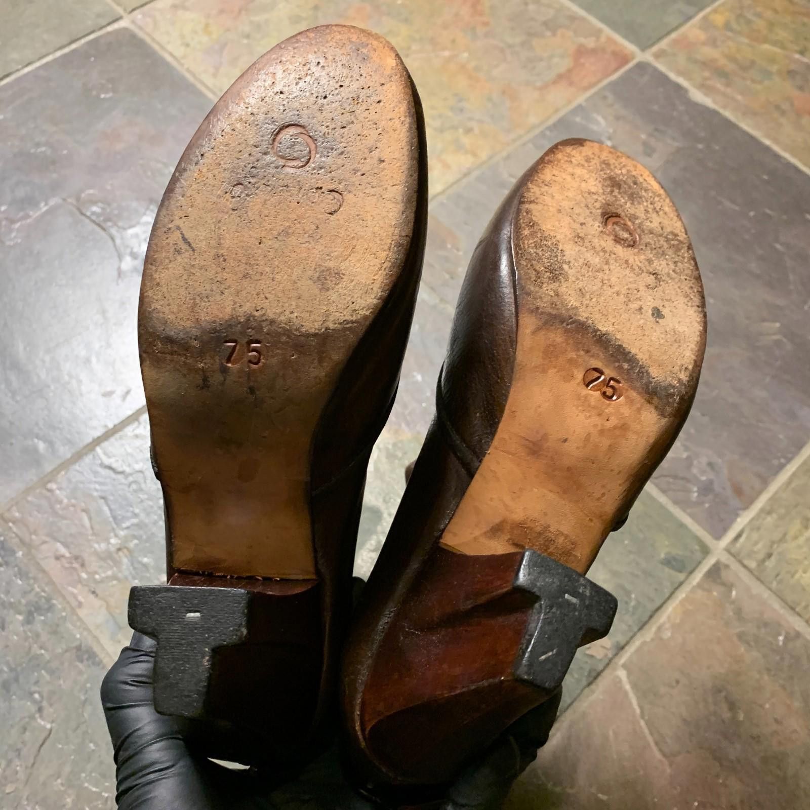 Designer CALLEEN CORDERO Ankle Boot Dk Brown Wood Heel Size 7.5 G109 Size US 7.5 / IT 37.5 - 7 Thumbnail