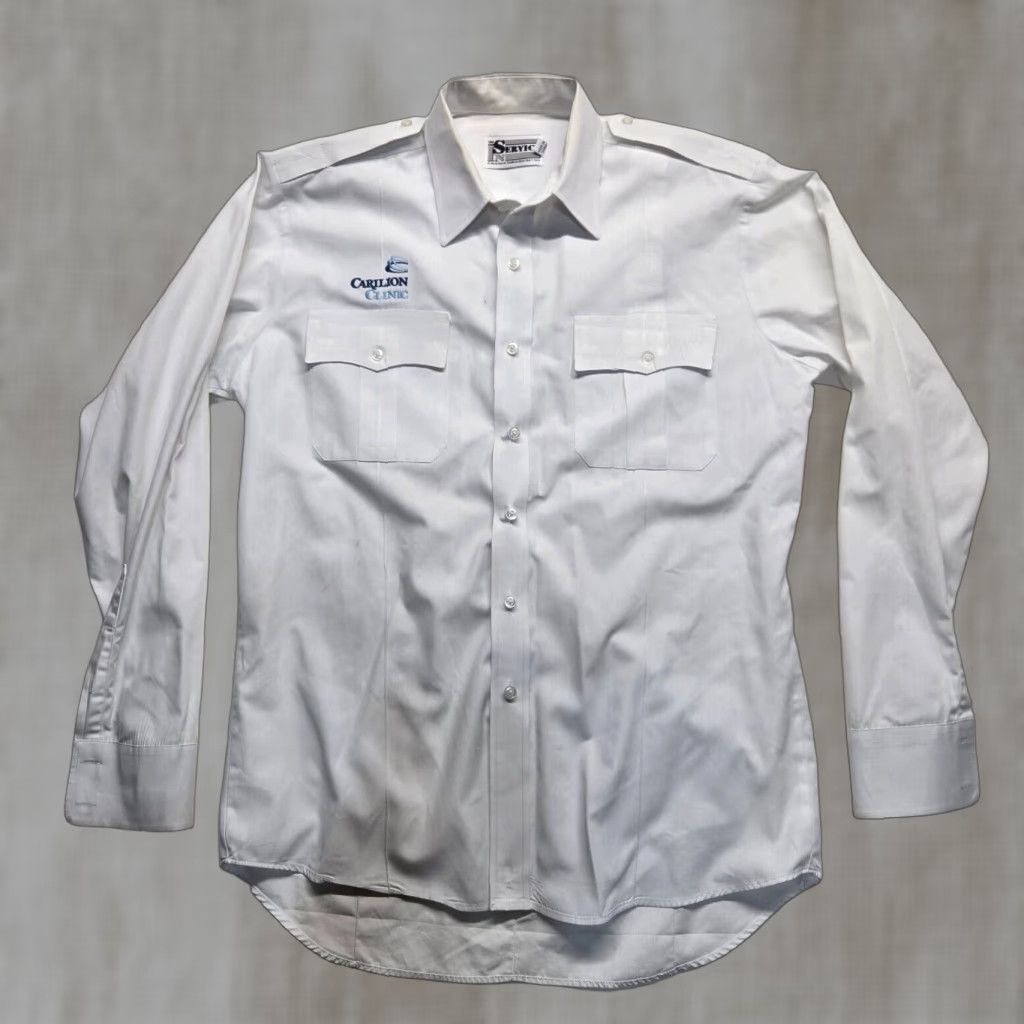 Vintage VINTAGE In Service Solid White Long Sleeve Button-Up Shirt Adult Large Classic Unisex Size US L / EU 52-54 / 3 - 1 Thumbnail