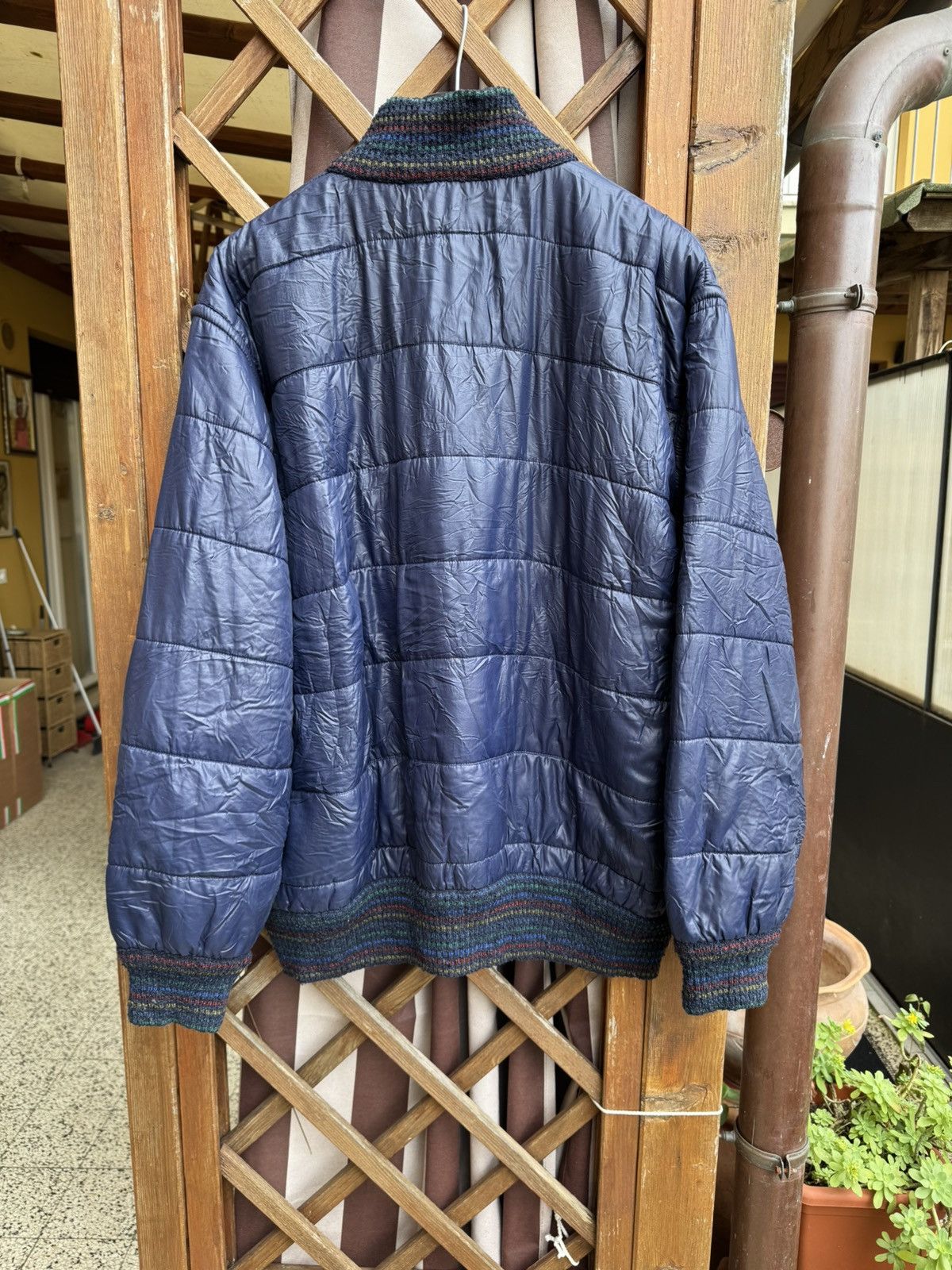Missoni bomber jacket 80s two sides blue wool/mohair/alpaca