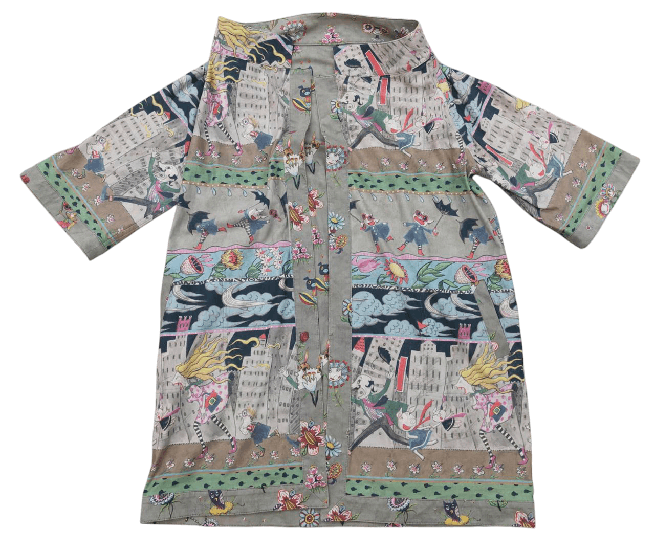 Comme des Garcons Japanese Olleborebla Printed Artwork Cardigan Size US M / EU 48-50 / 2 - 1 Thumbnail