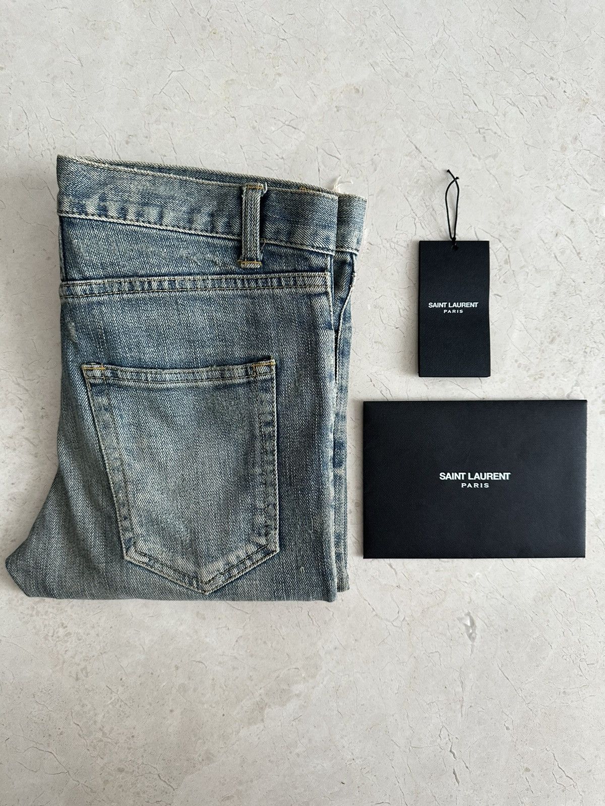 Hedi Slimane × Saint Laurent Paris 13AW Blowout Destroyed Runway Jeans Size US 28 / EU 44 - 13 Thumbnail