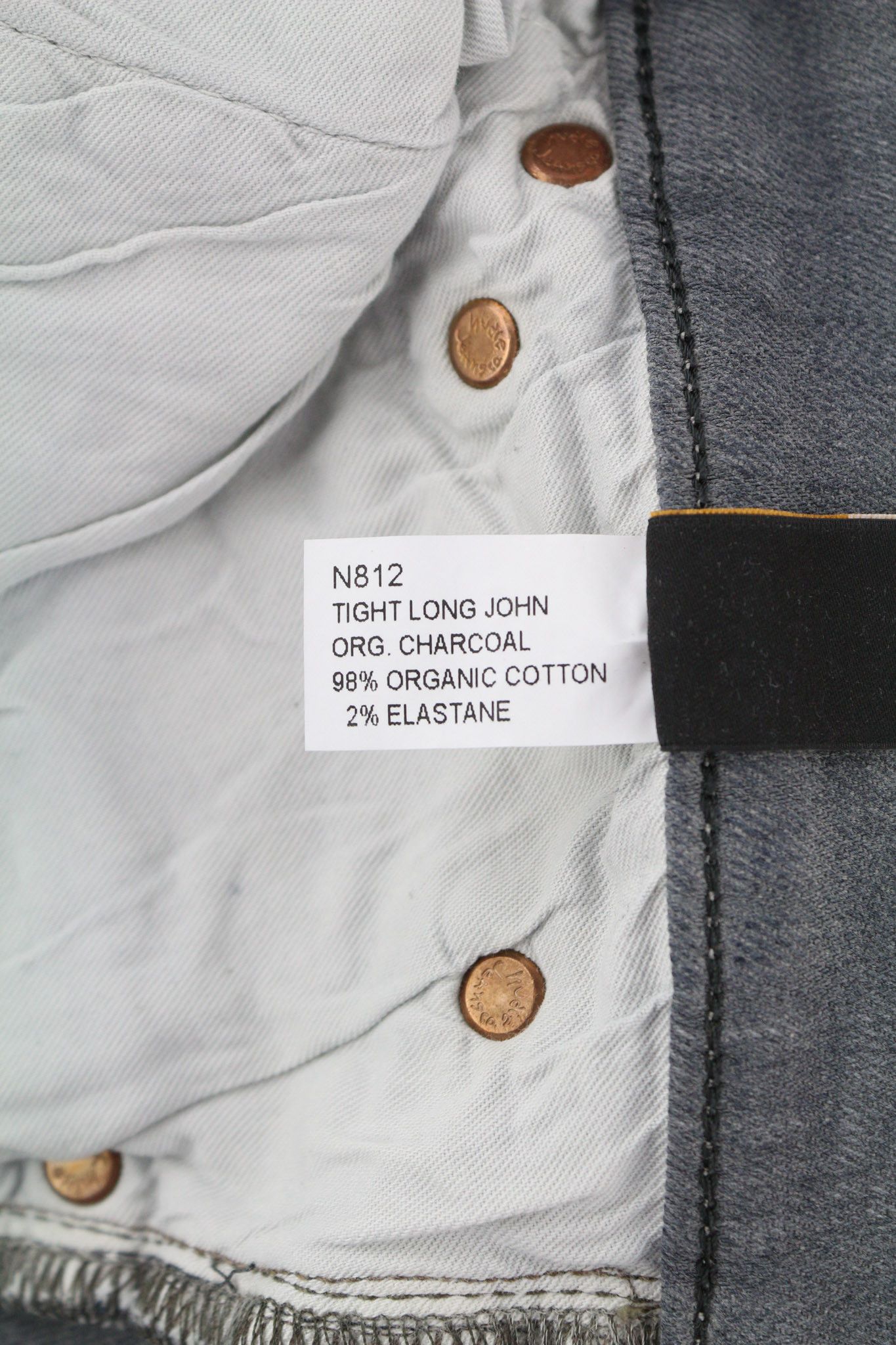 Nudie Jeans TIGHT LONG JOHN W31/L34 Organic Charcoal Zip Fit 80712 Size US 31 - 7 Thumbnail