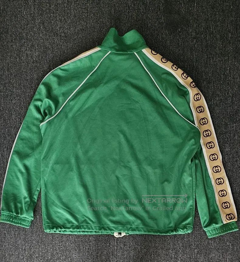 Gucci Gucci Green Track Jacket with Logo Stripes. Size US XXL / EU 58 / 5 - 5 Thumbnail