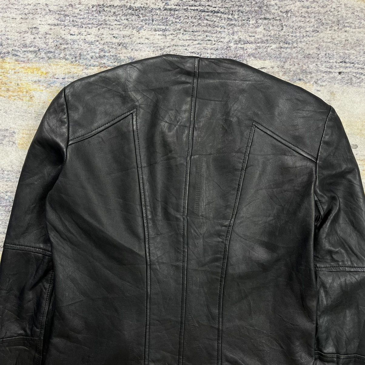 Helmut Lang cropped asymmetrical multi zipper leather jacket