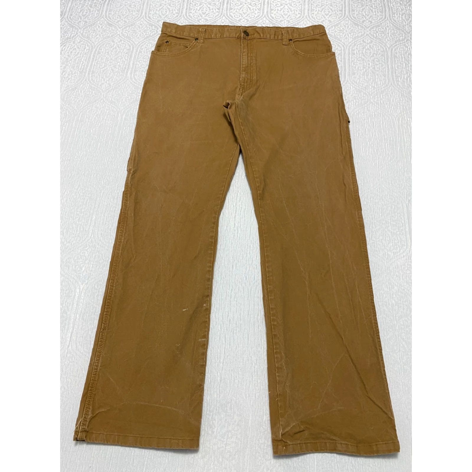 Dickies Dickies Carpenter Work Pants Men's 36x32 Brown Canvas Cotton Spandex Regular Straight Pockets Workplace Utility Jeans Size US 36 / EU 52 - 2 Thumbnail